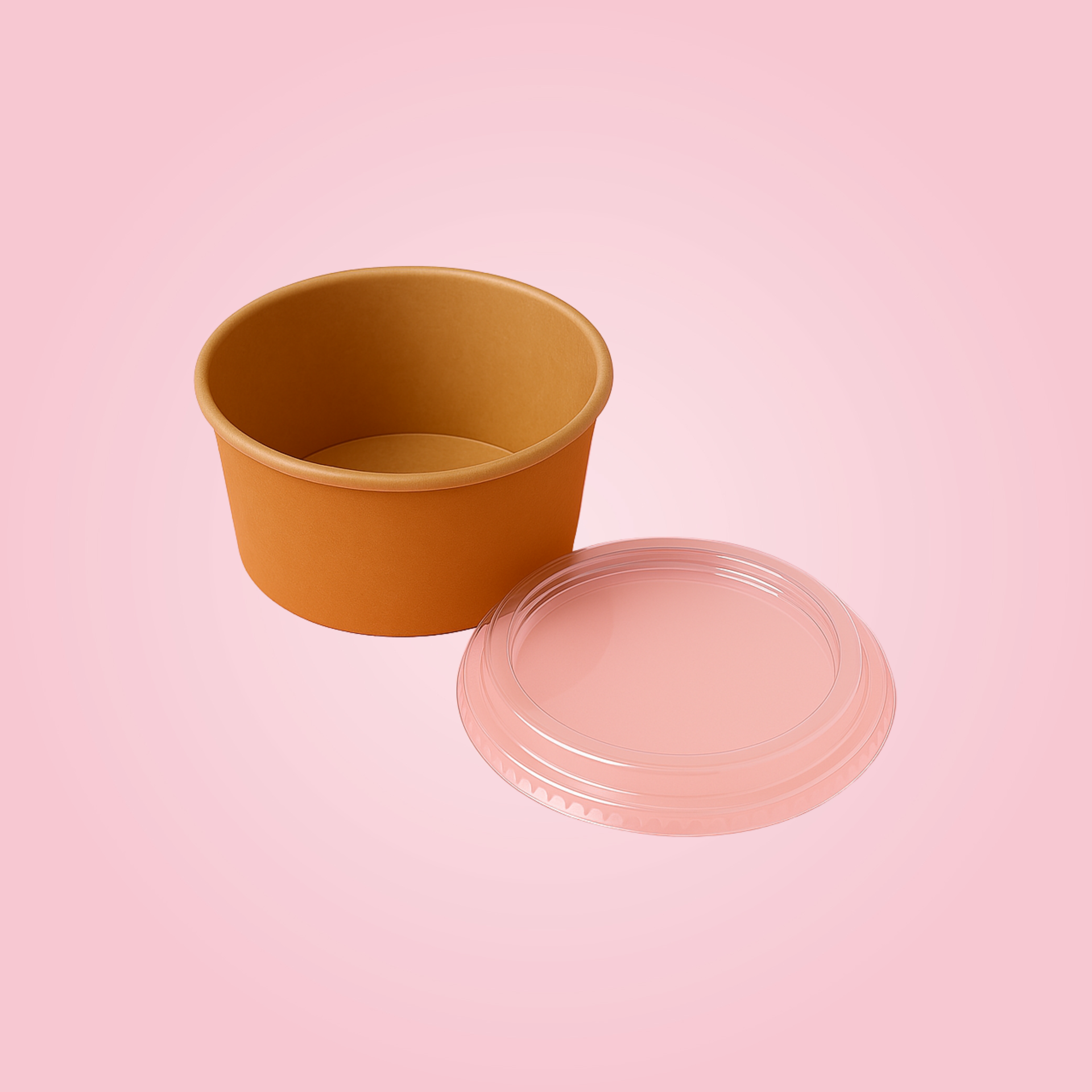 KRAFT SALAD CONTAINER WITH TRANSPARENT LID 750 ML