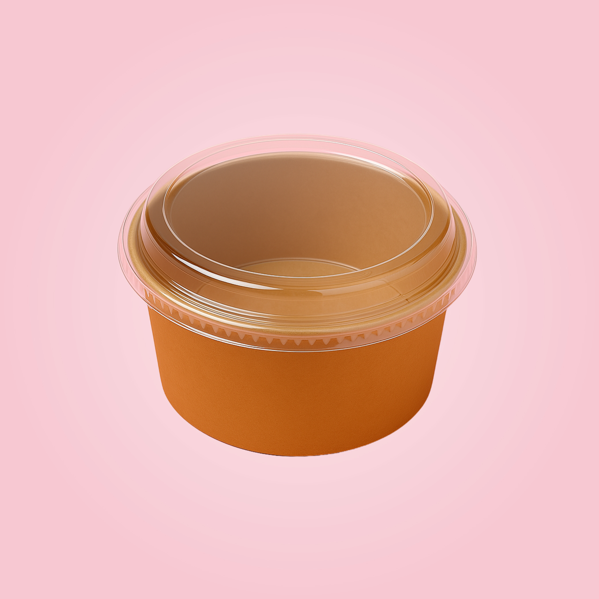 KRAFT SALAD CONTAINER WITH TRANSPARENT LID 750 ML