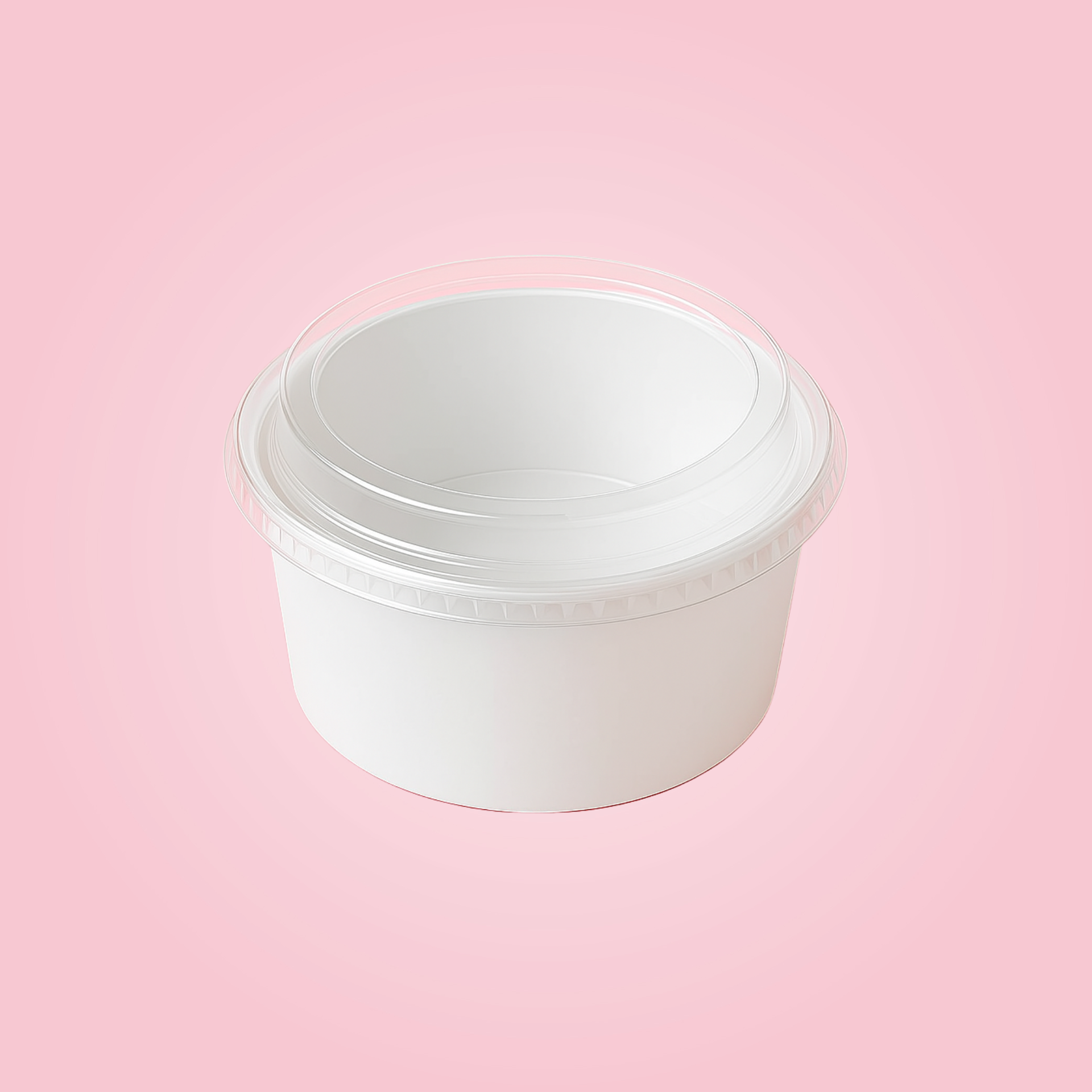 WHITE SALAD CONTAINER WITH TRANSPARENT LID 1000 ML