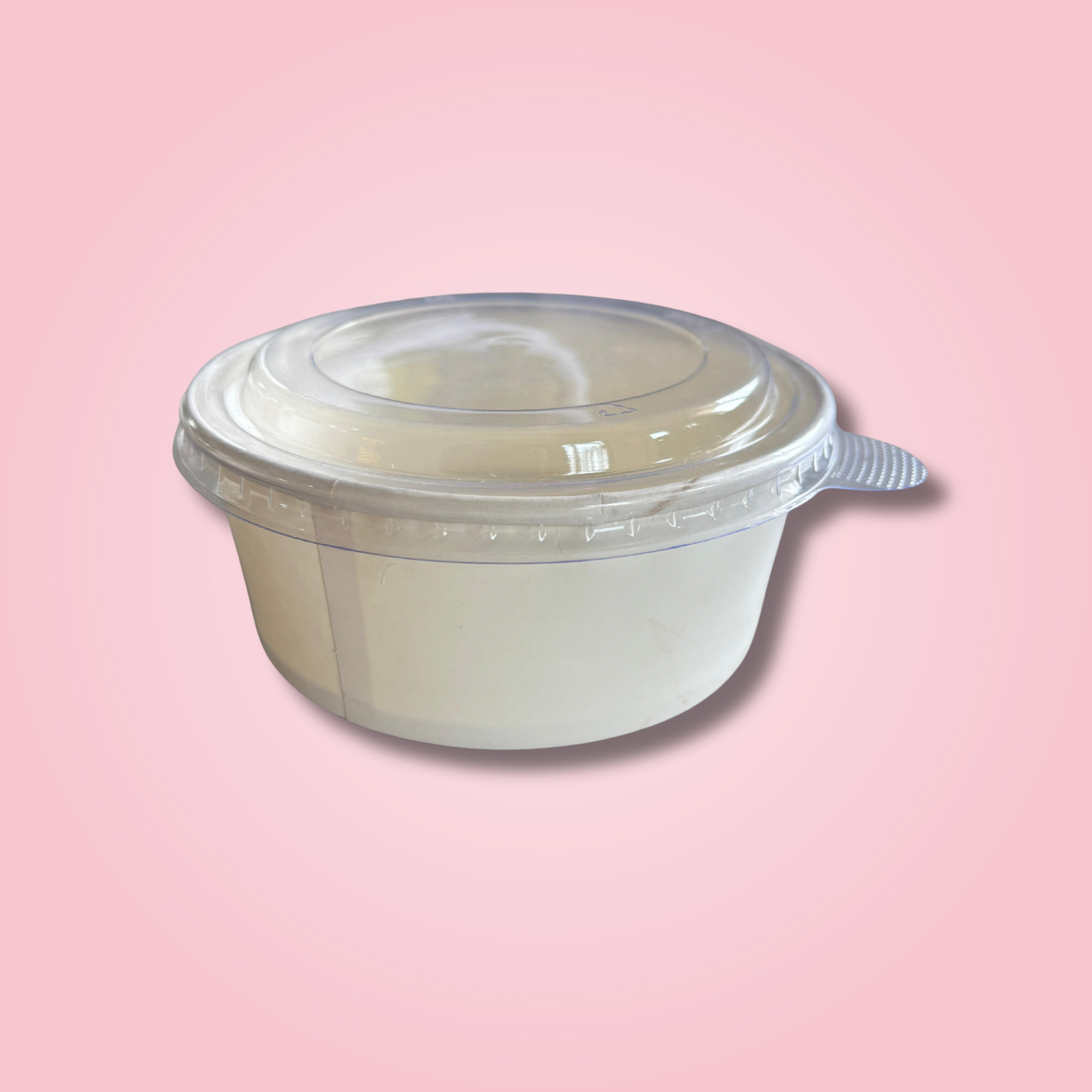 WHITE SALAD CONTAINER WITH TRANSPARENT LID 1000 ML