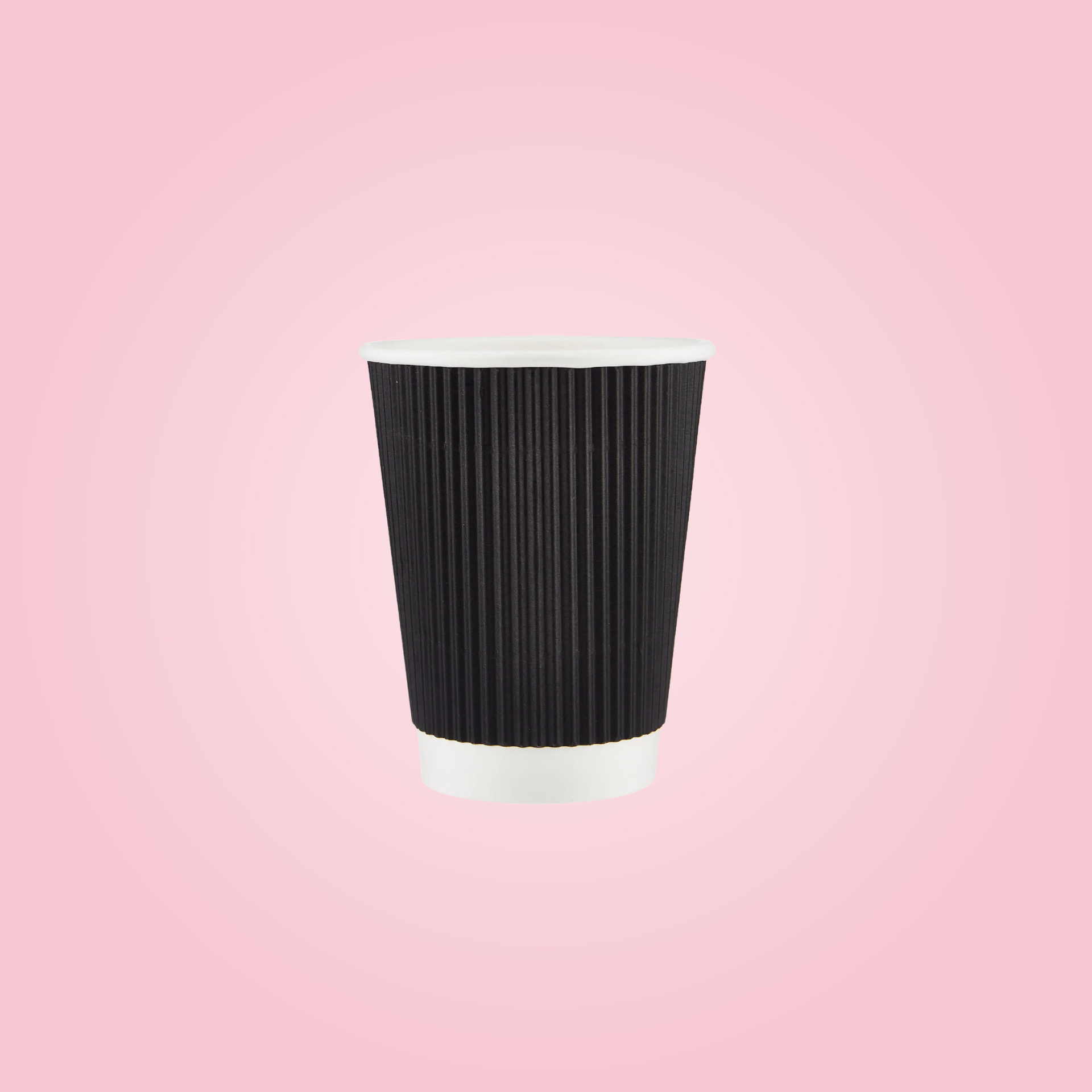 BLACK RIPPLED PAPER CUPS 180 ML
