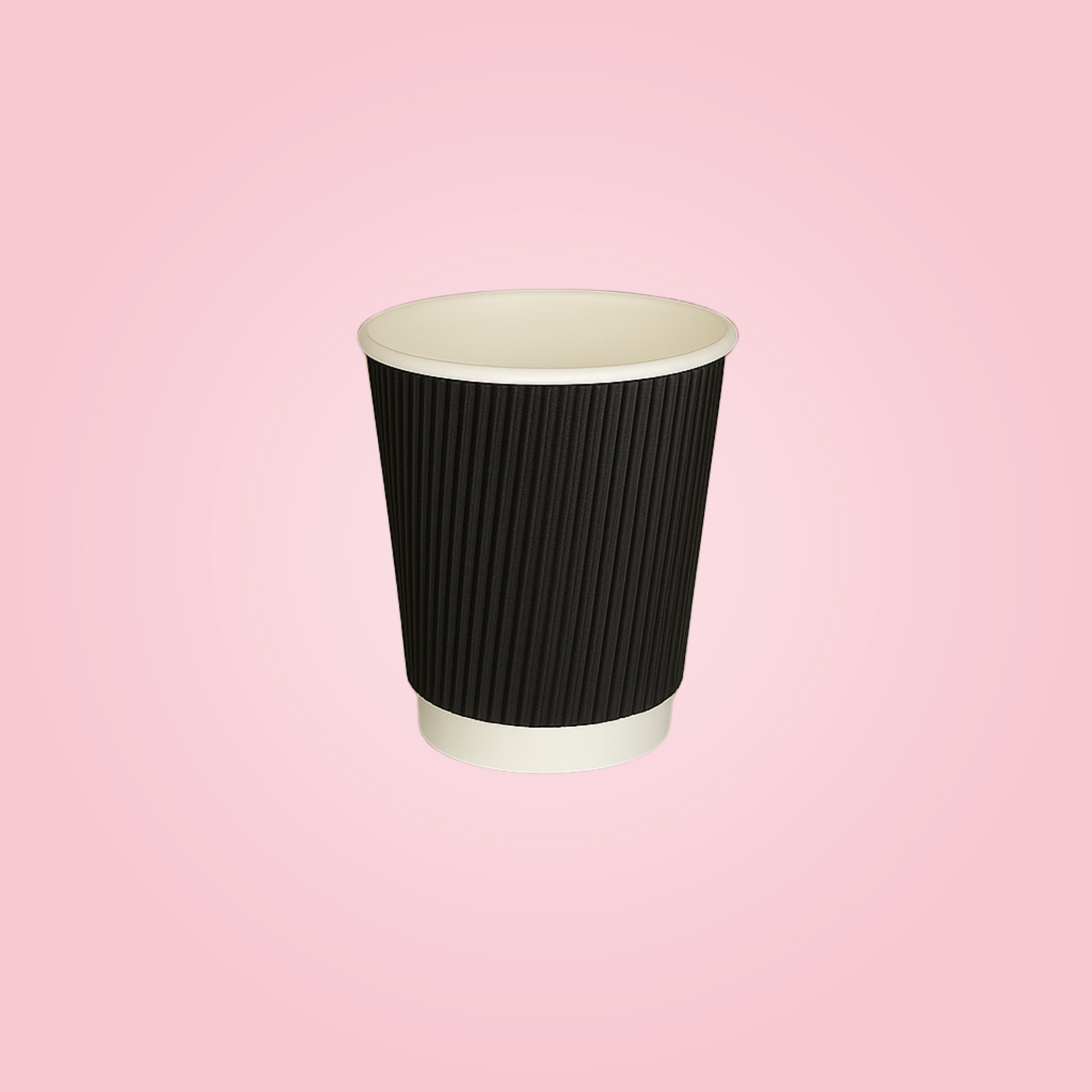 BLACK RIPPLED PAPER CUPS 180 ML