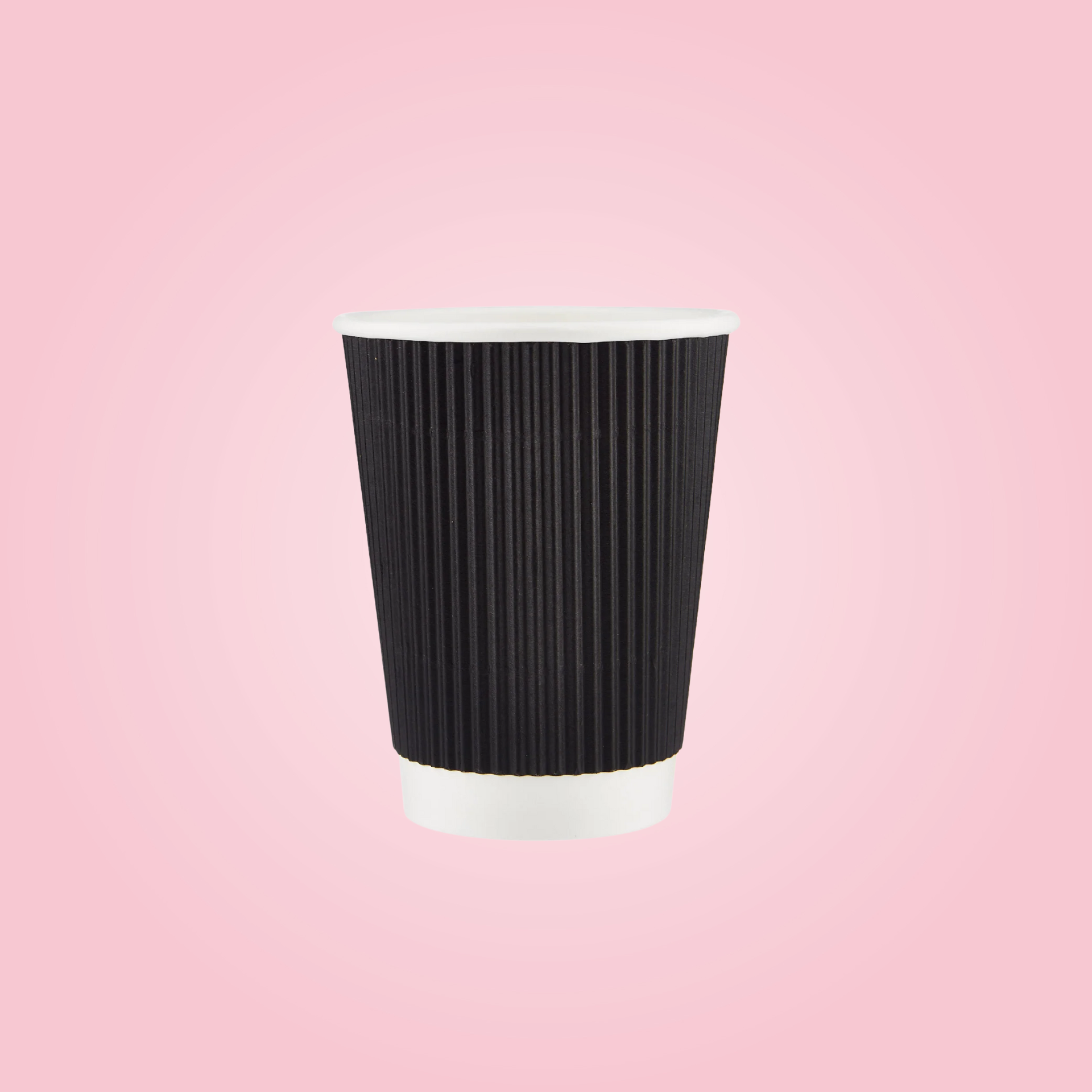 BLACK RIPPLED PAPER CUPS 360 ML