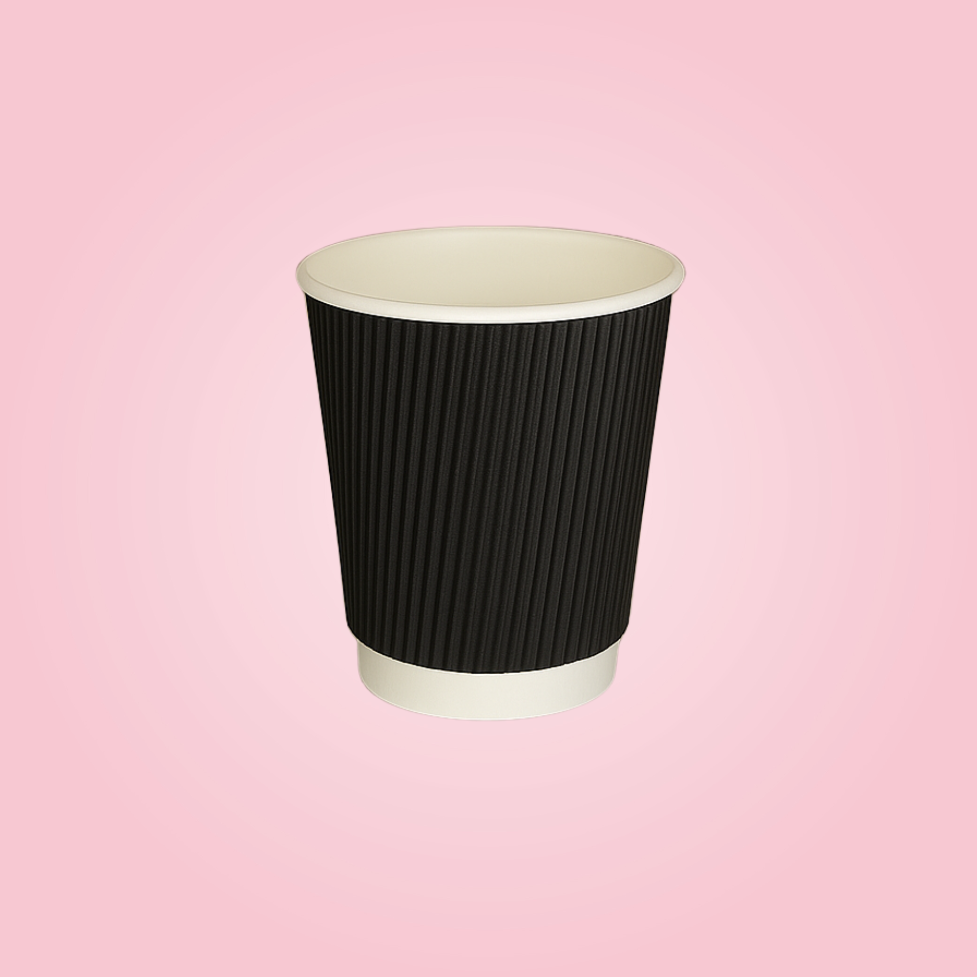 BLACK RIPPLED PAPER CUPS 360 ML