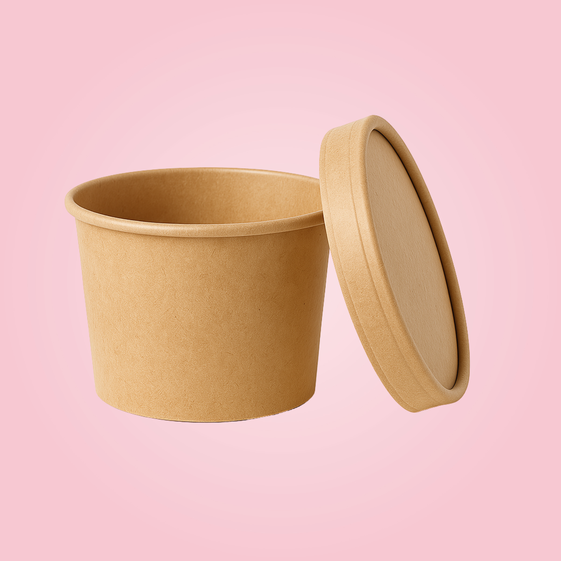 KRAFT PAPER CURRY CONTAINER WITH PAPER LID 500 ML