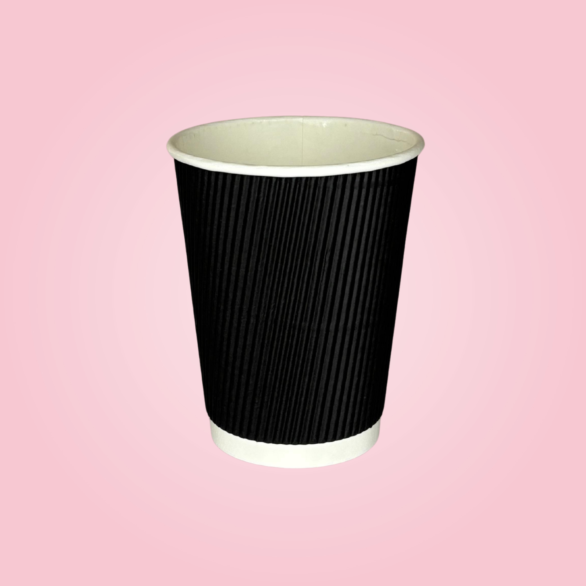 BLACK RIPPLED PAPER CUPS 240 ML