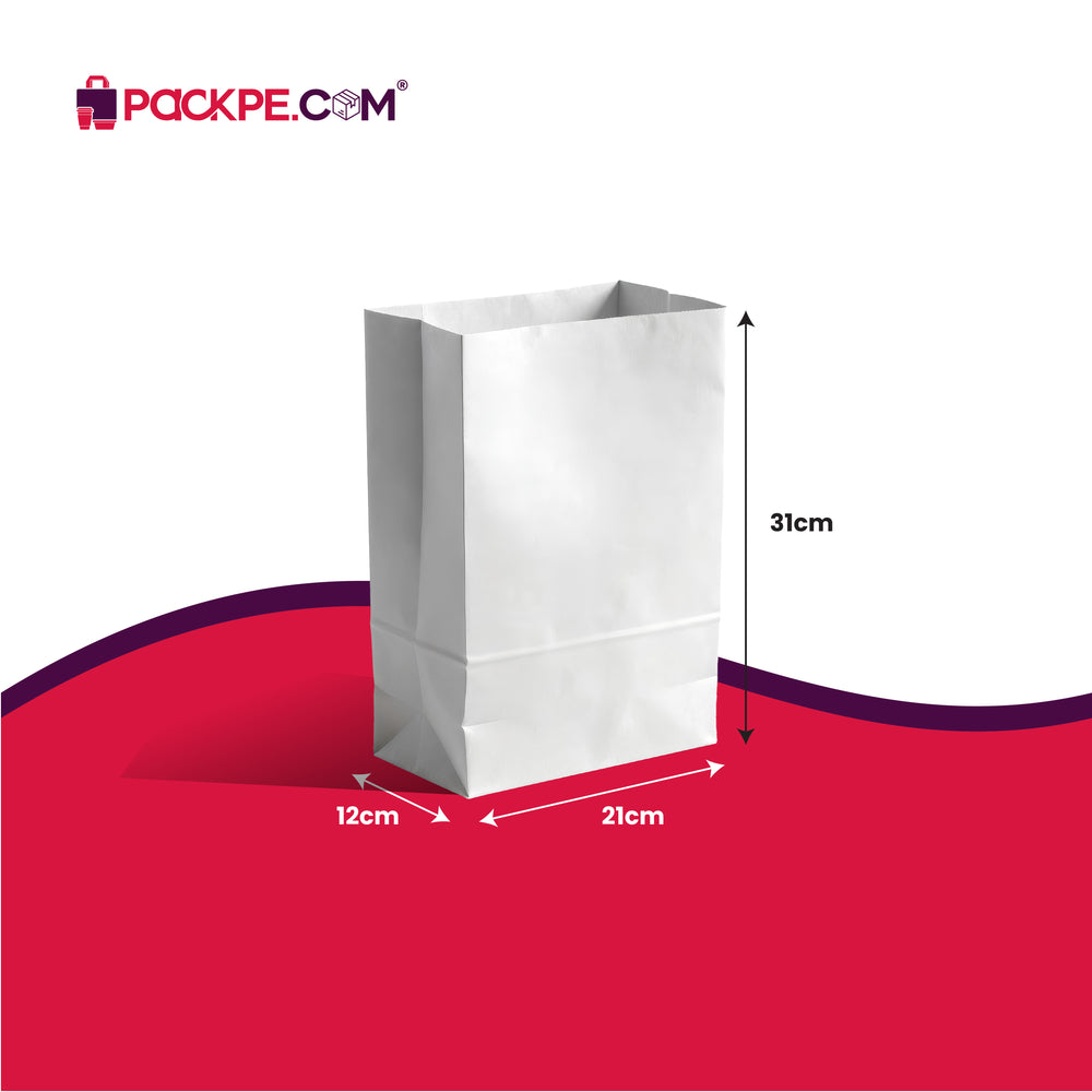White Square Bottom Bag C White 21x12x31 cm – view 2