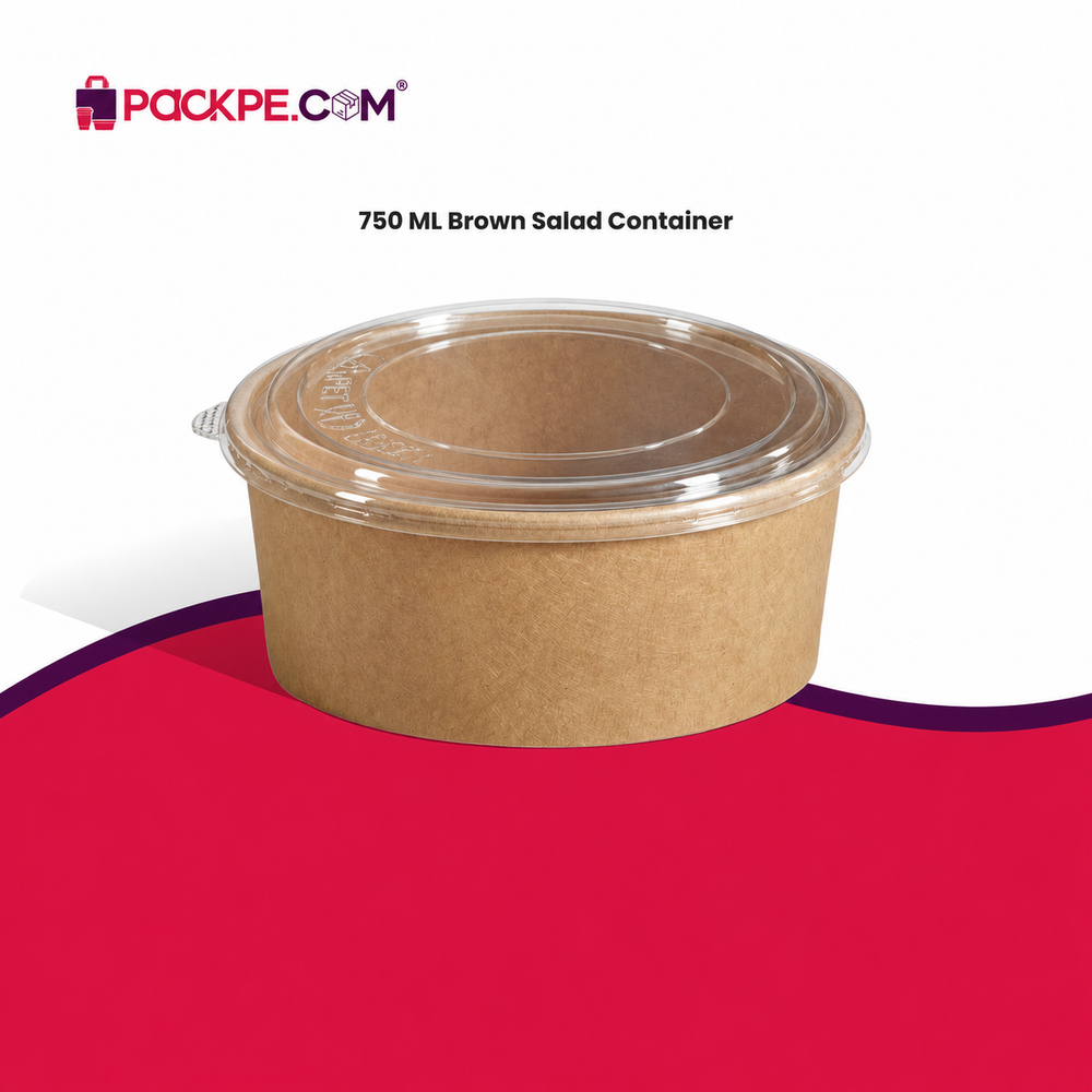 Brown Kraft Salad Container 750 ml with Lid - Packpe (3 of 3)