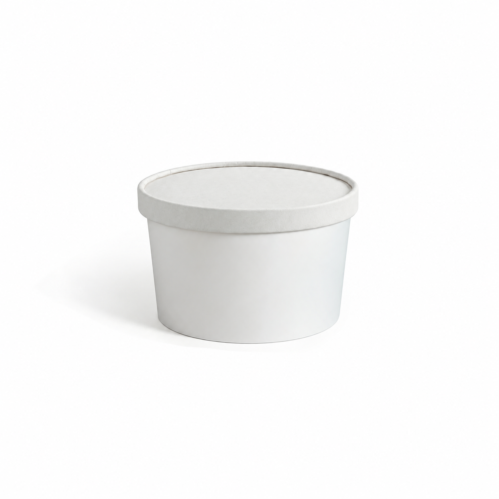 White Paper Container 250 ml with Lid - Packpe (1 of 3)