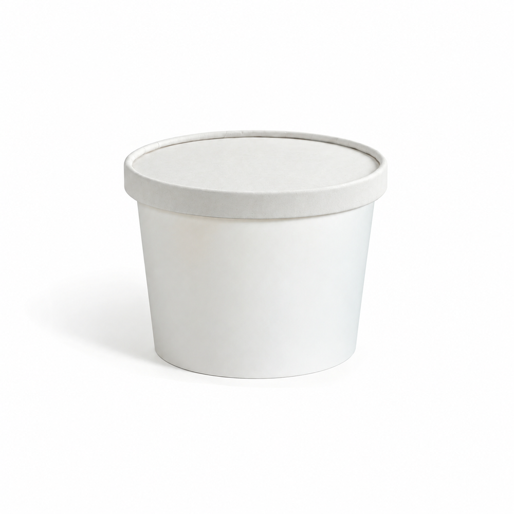 White Paper Container 500 ml with Lid - Packpe (1 of 3)