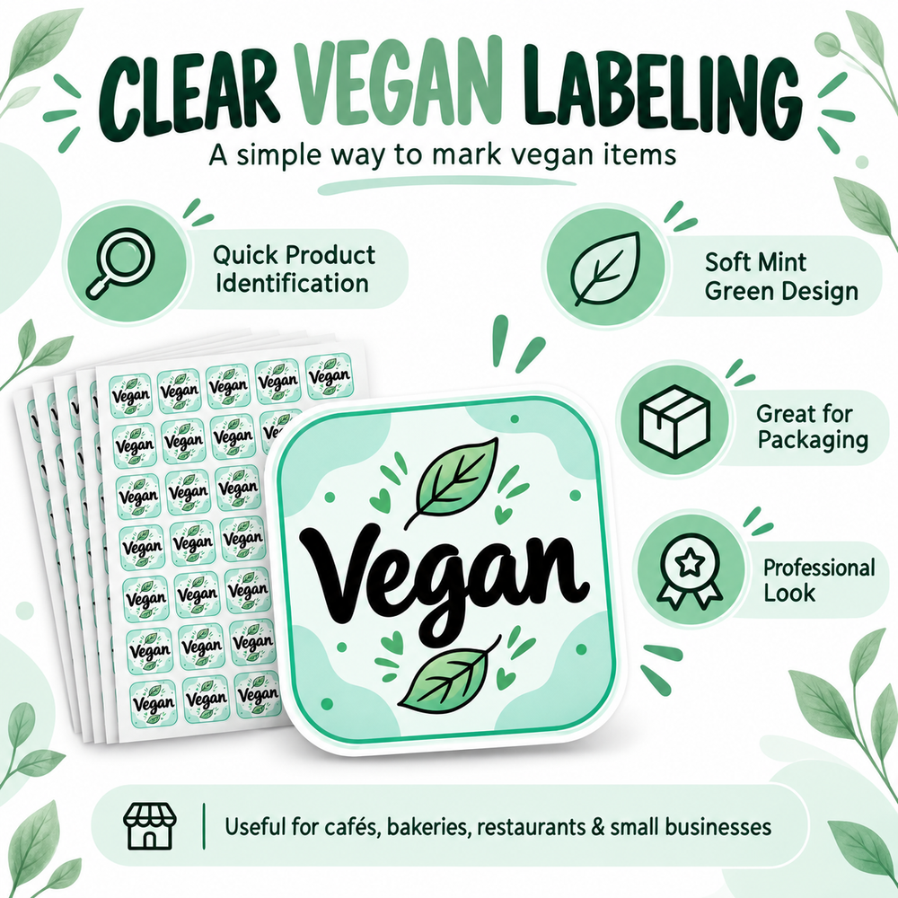 Vegan stickers print detail