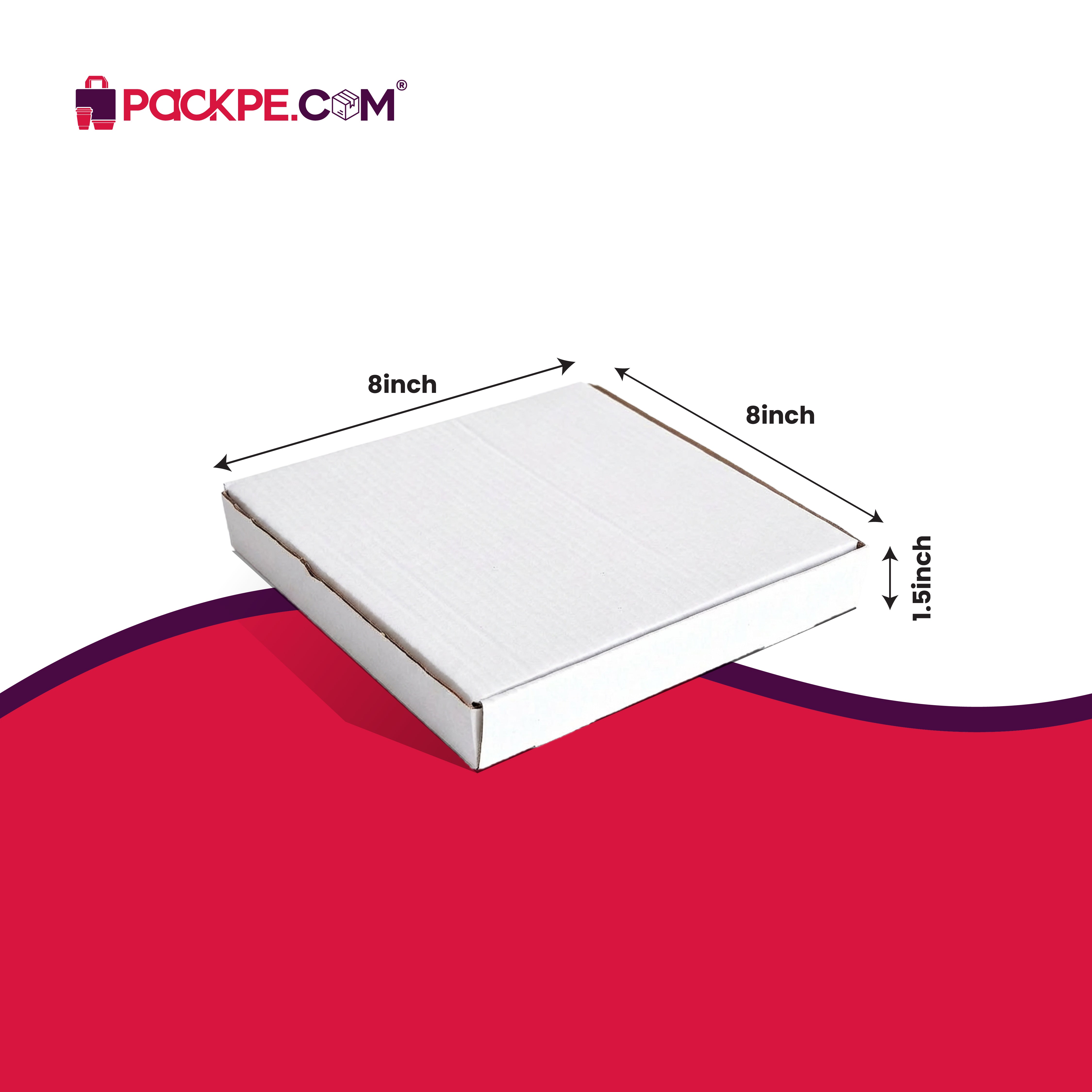 Arrowpack White Pizza Box 8 Inch – Pack of 500