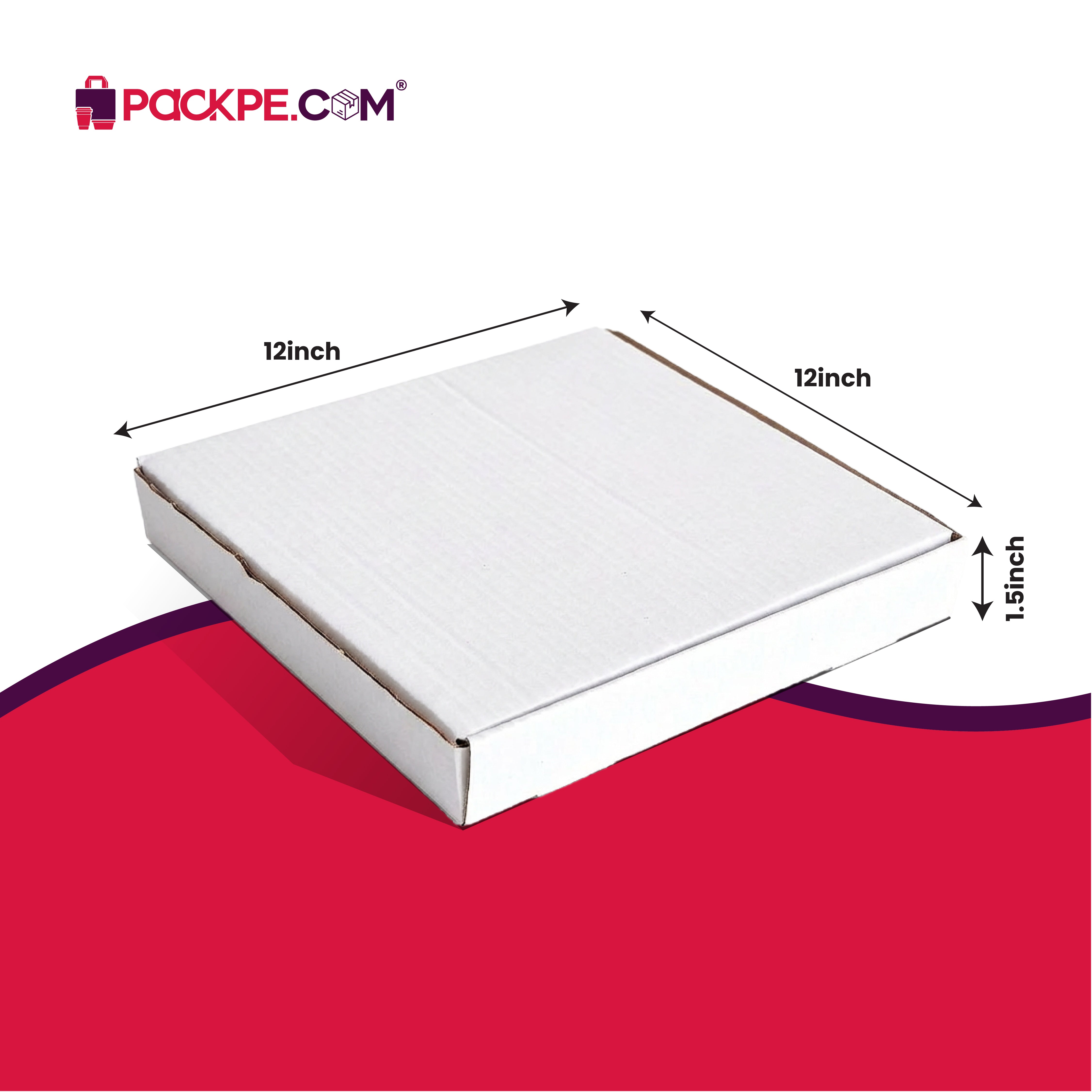 Arrowpack White Pizza Box 12 Inch – Pack of 500