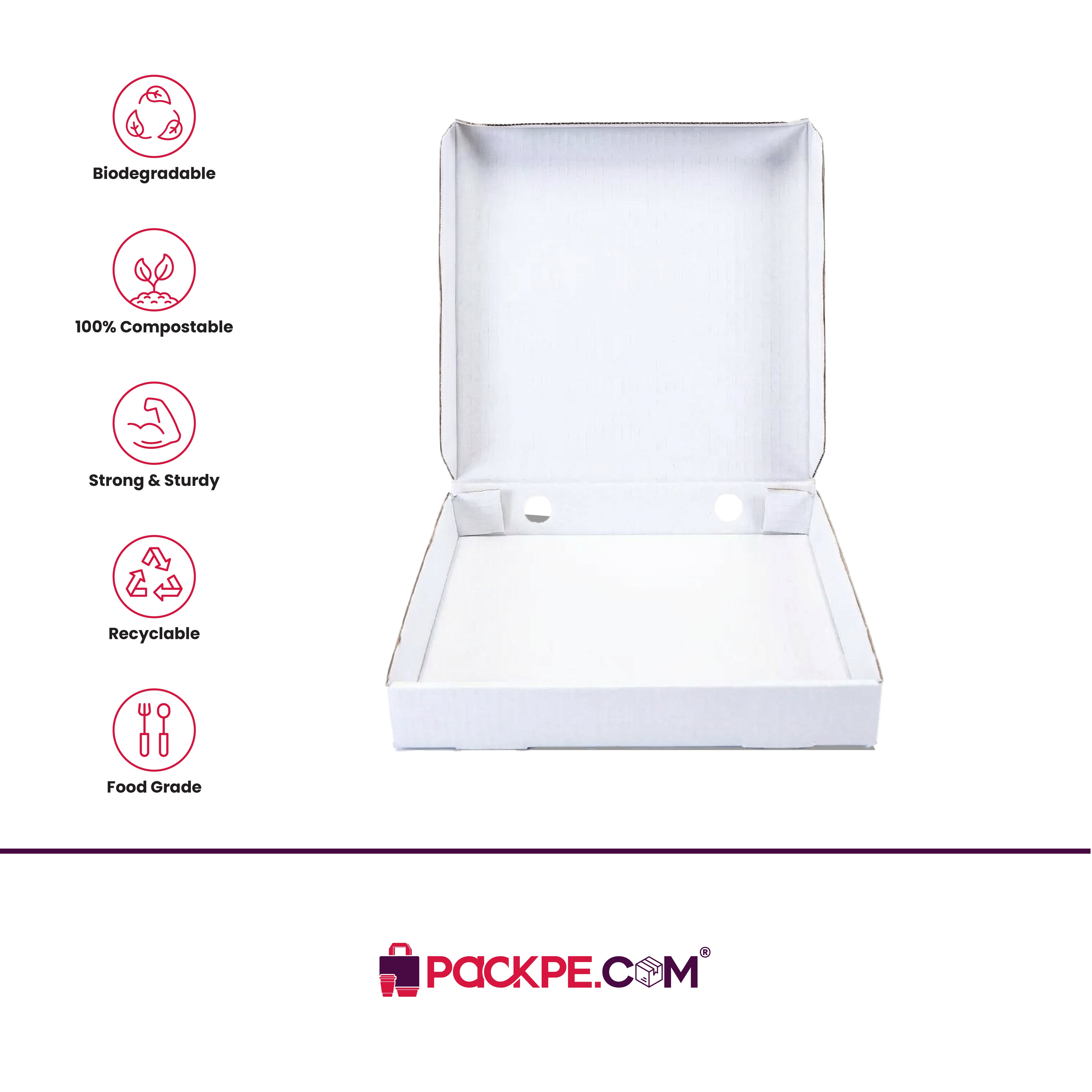 Arrowpack White Pizza Box 12 Inch – Pack of 500
