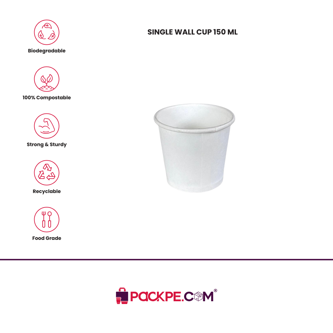 Arrowpack 150 ml Single Wall Cup – Pack of 2000 - Packpe.Com
