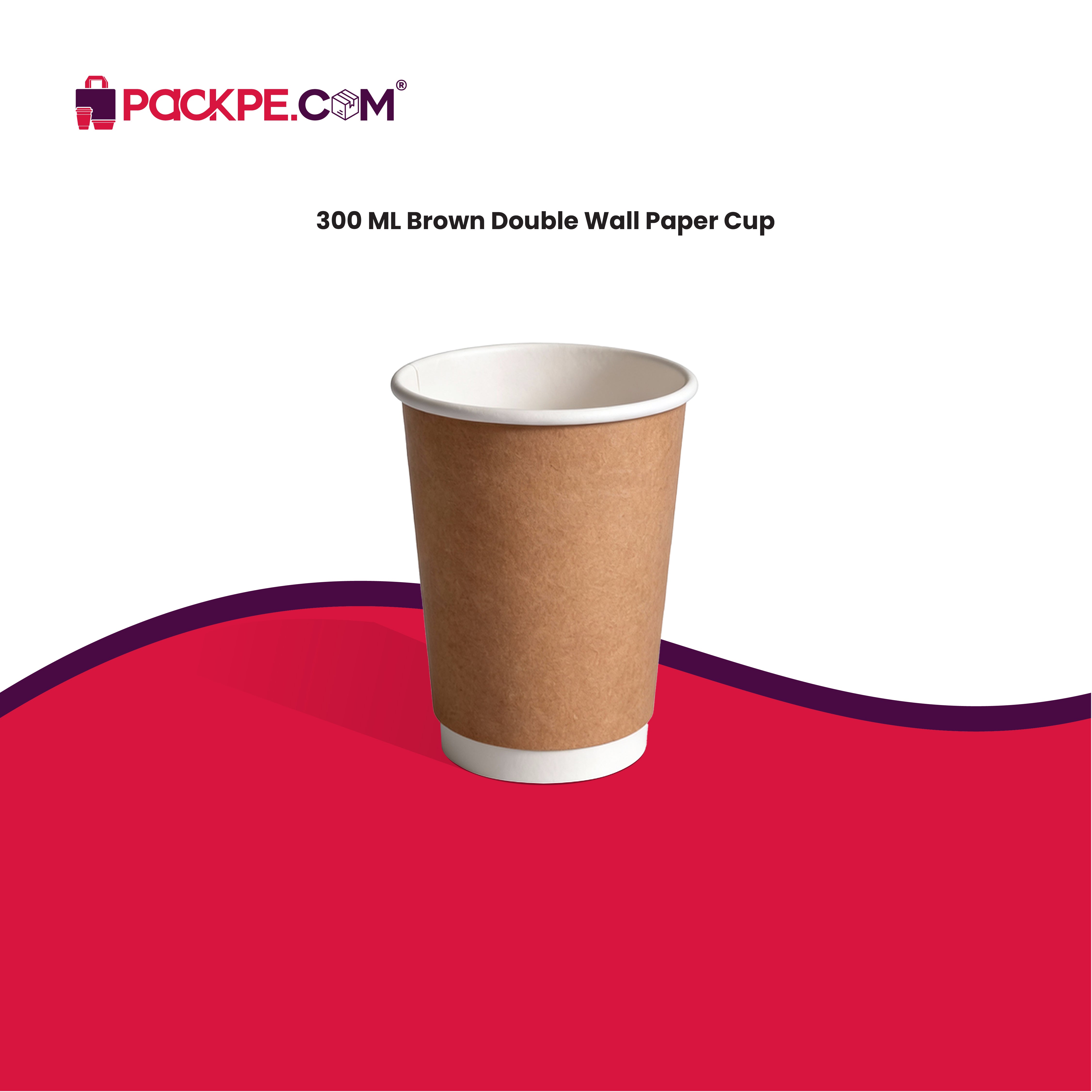 Arrowpack Brown Double Wall Cups 300 ml – Pack of 500 - Packpe.Com