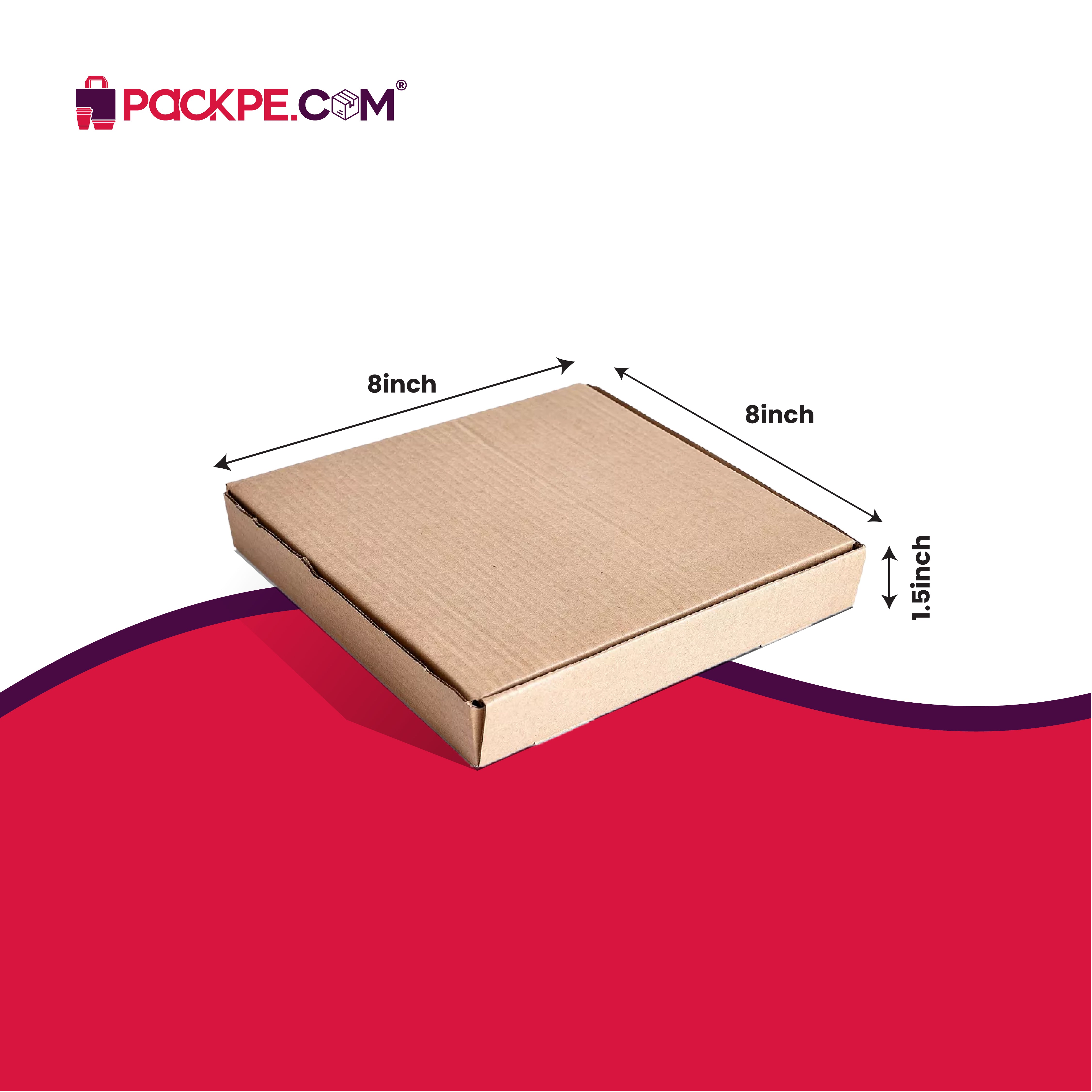 Arrowpack Brown Pizza Box 8 Inch – Pack of 500 - Packpe.Com