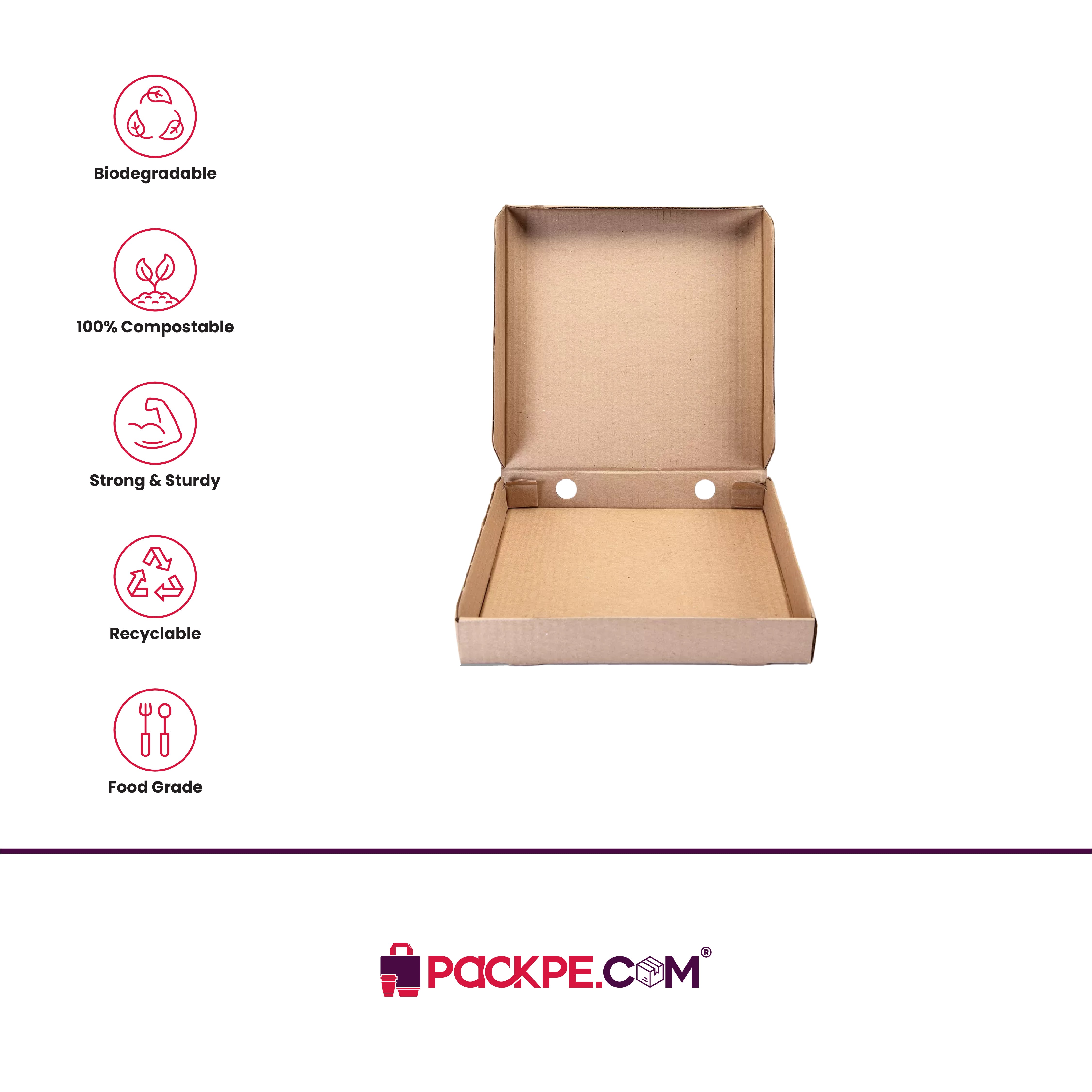 Arrowpack Brown Pizza Box 8 Inch – Pack of 500 - Packpe.Com