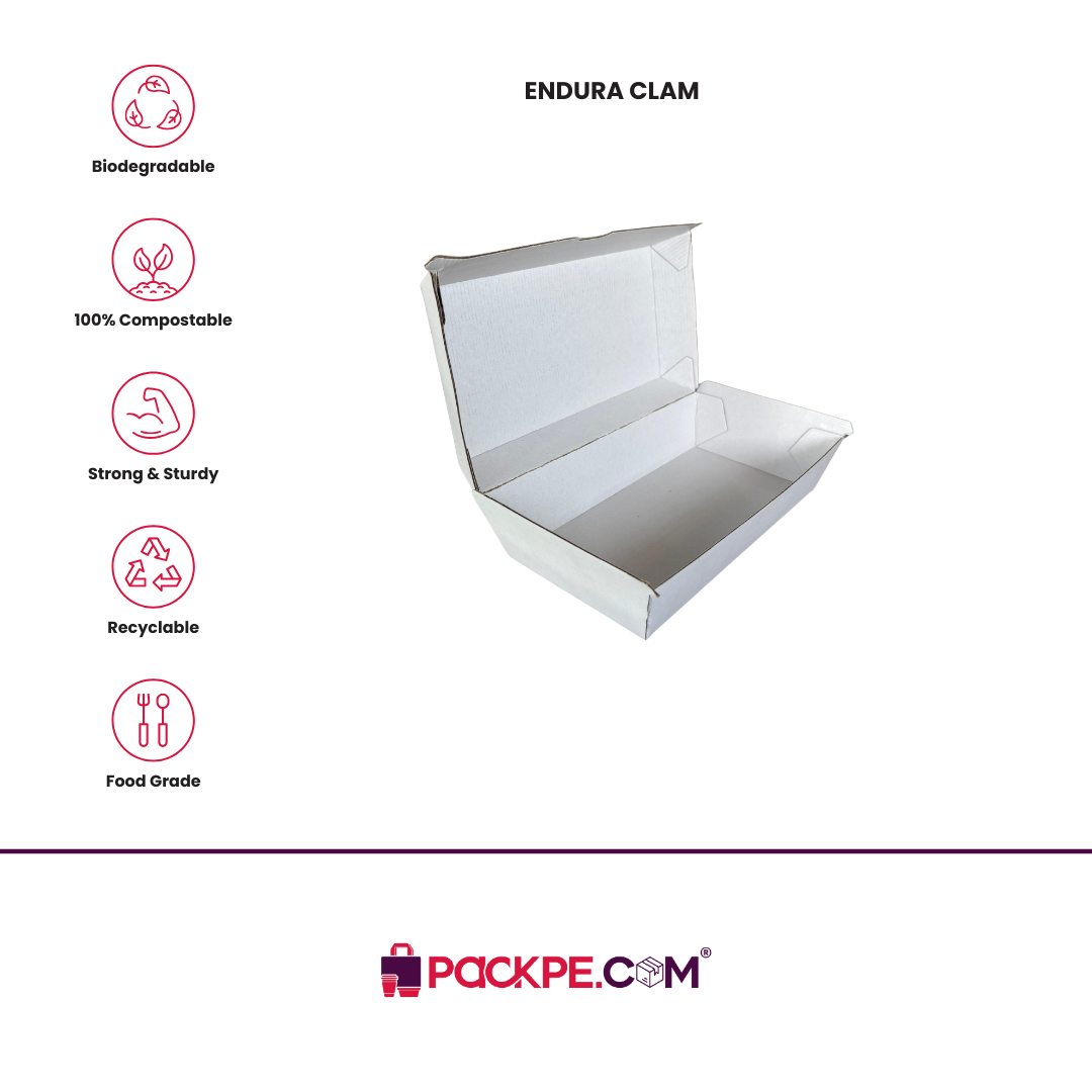 Arrowpack Clam Box – Pack of 100 - Packpe.Com