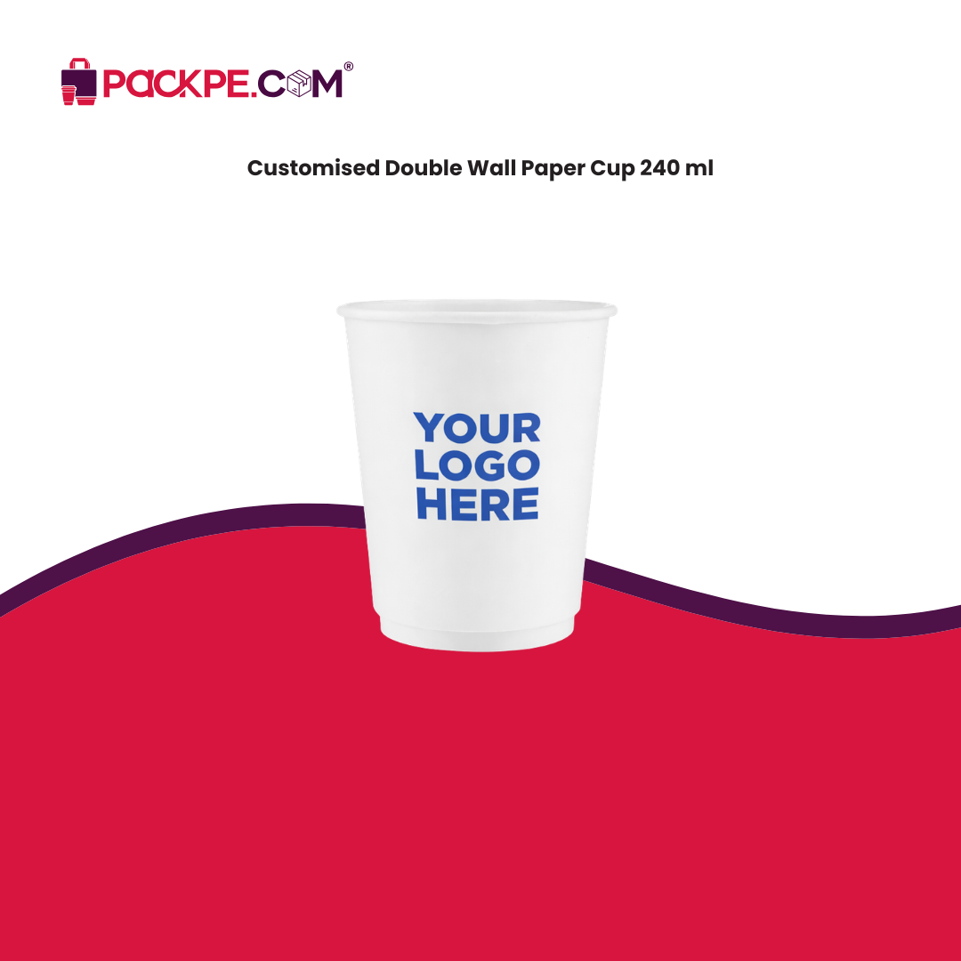 Arrowpack Customised Double Wall Paper Cups 240ml/8oz – Pack of 1000 - Packpe.Com