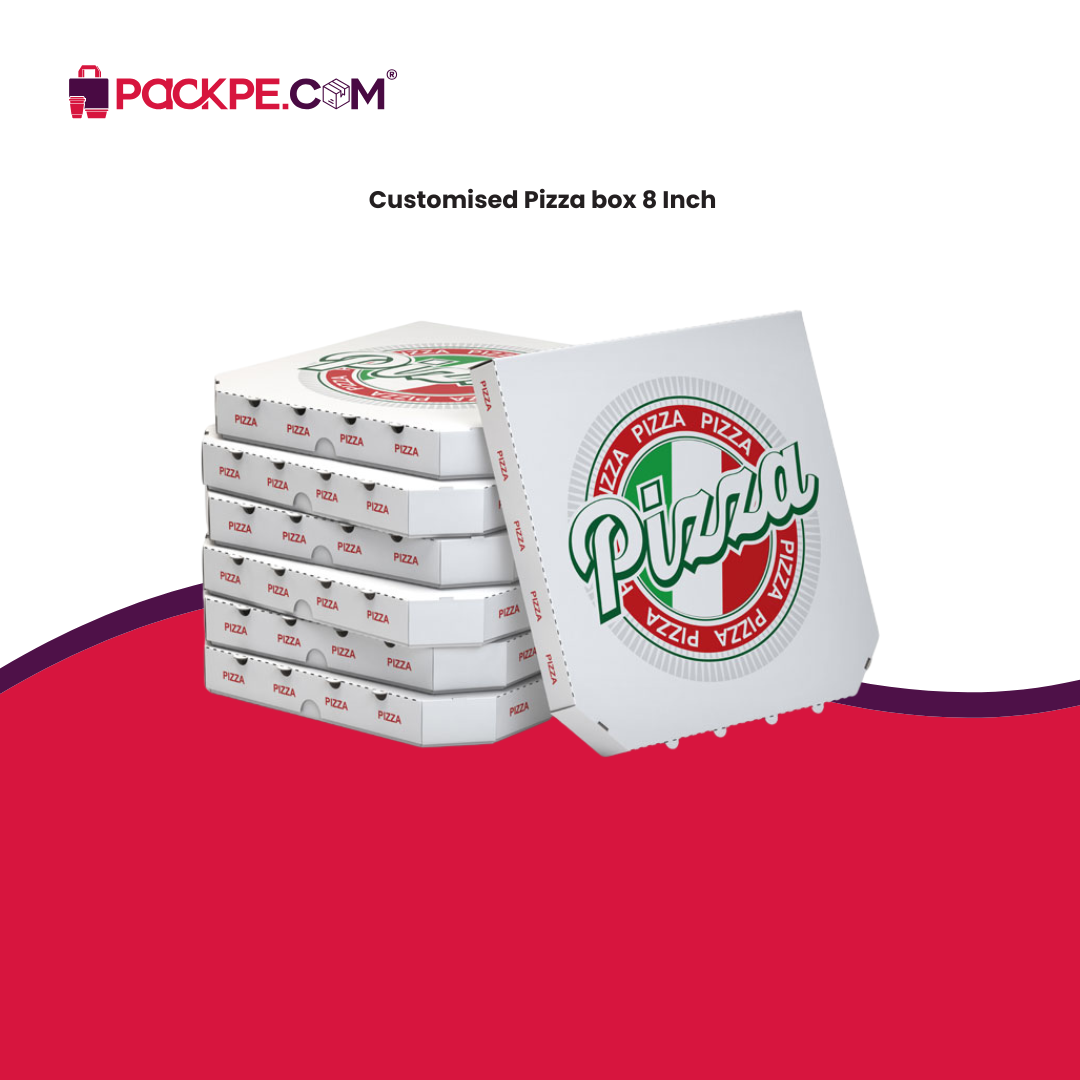 Customised Pizza Box 8 Inch - Pack of 1000 - Packpe.Com