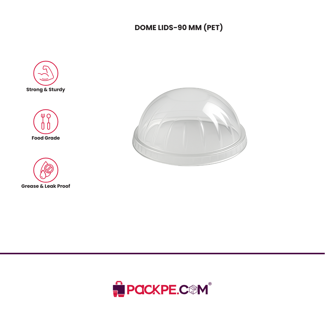 Arrowpack Dome Lid 90 mm (PET) – Pack of 4800 - Packpe.Com
