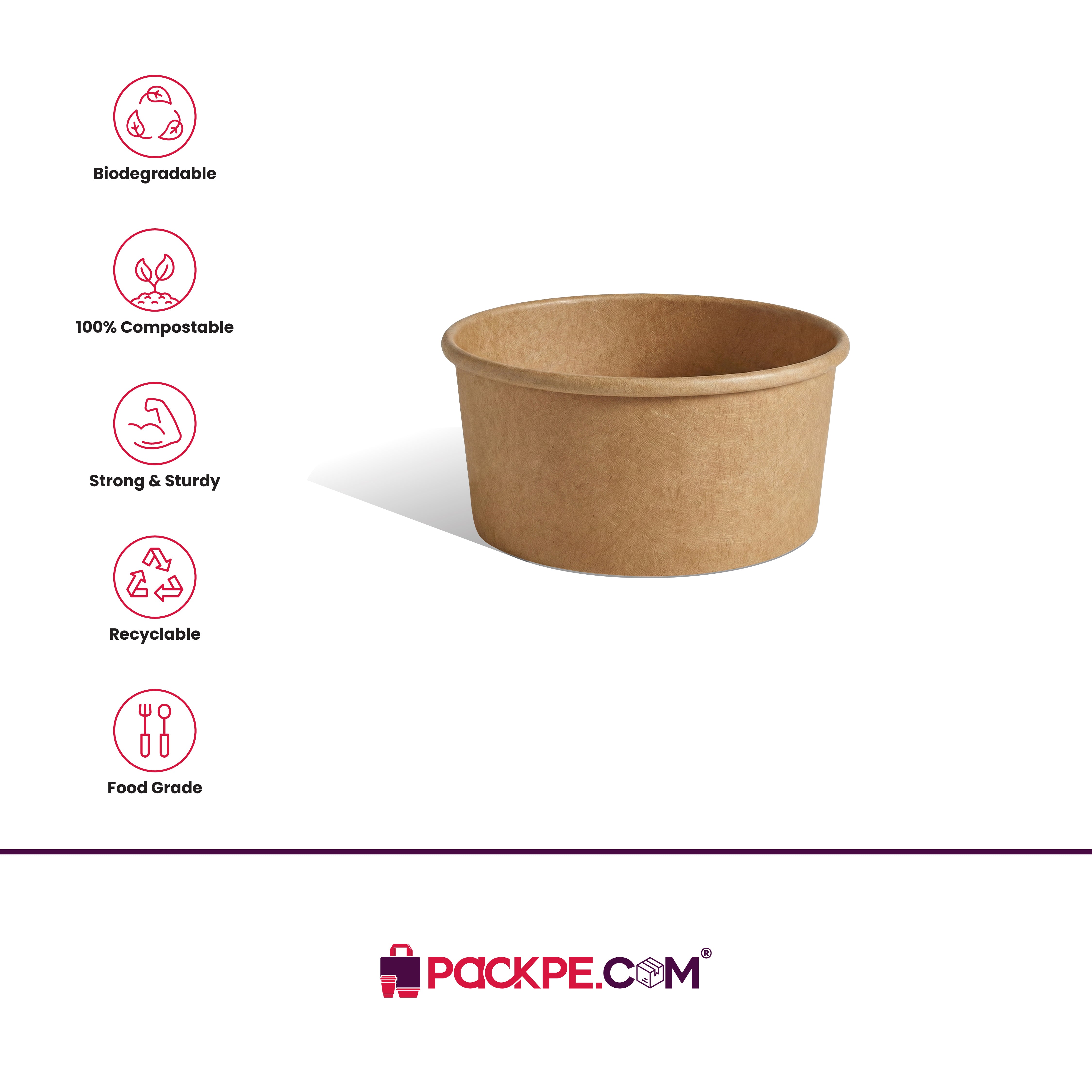 Arrowpack Kraft Paper Container 130 ml – Pack of 3000 - Packpe.Com