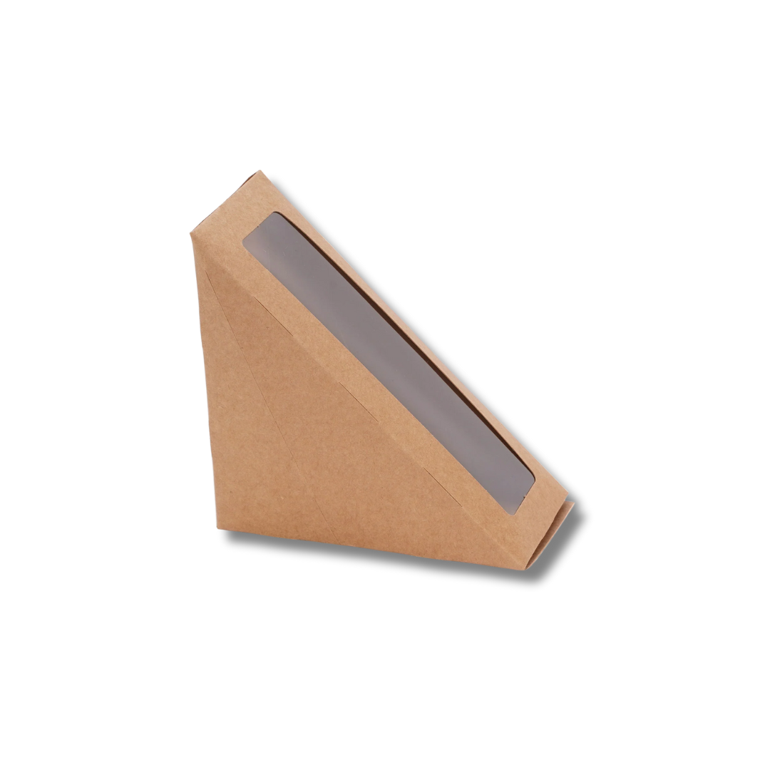 Kraft Sandwich Wedge Box With Window - Pack of 4000 - Packpe.Com