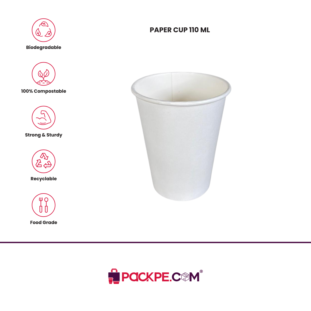 Paper Cup 110 ml - Pack of 7000 - Packpe.Com