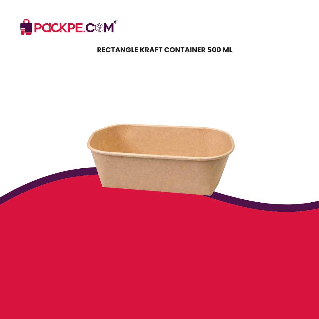 Arrowpack Rectangle Kraft Container 500 ml – Pack of 1000 - Packpe.Com