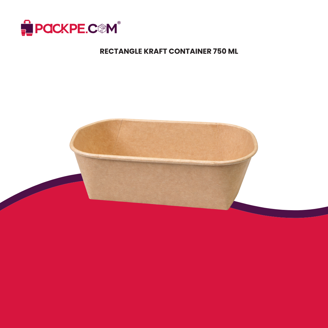 Arrowpack Rectangle Kraft Container 750 ml  – Pack of 1000 - Packpe.Com