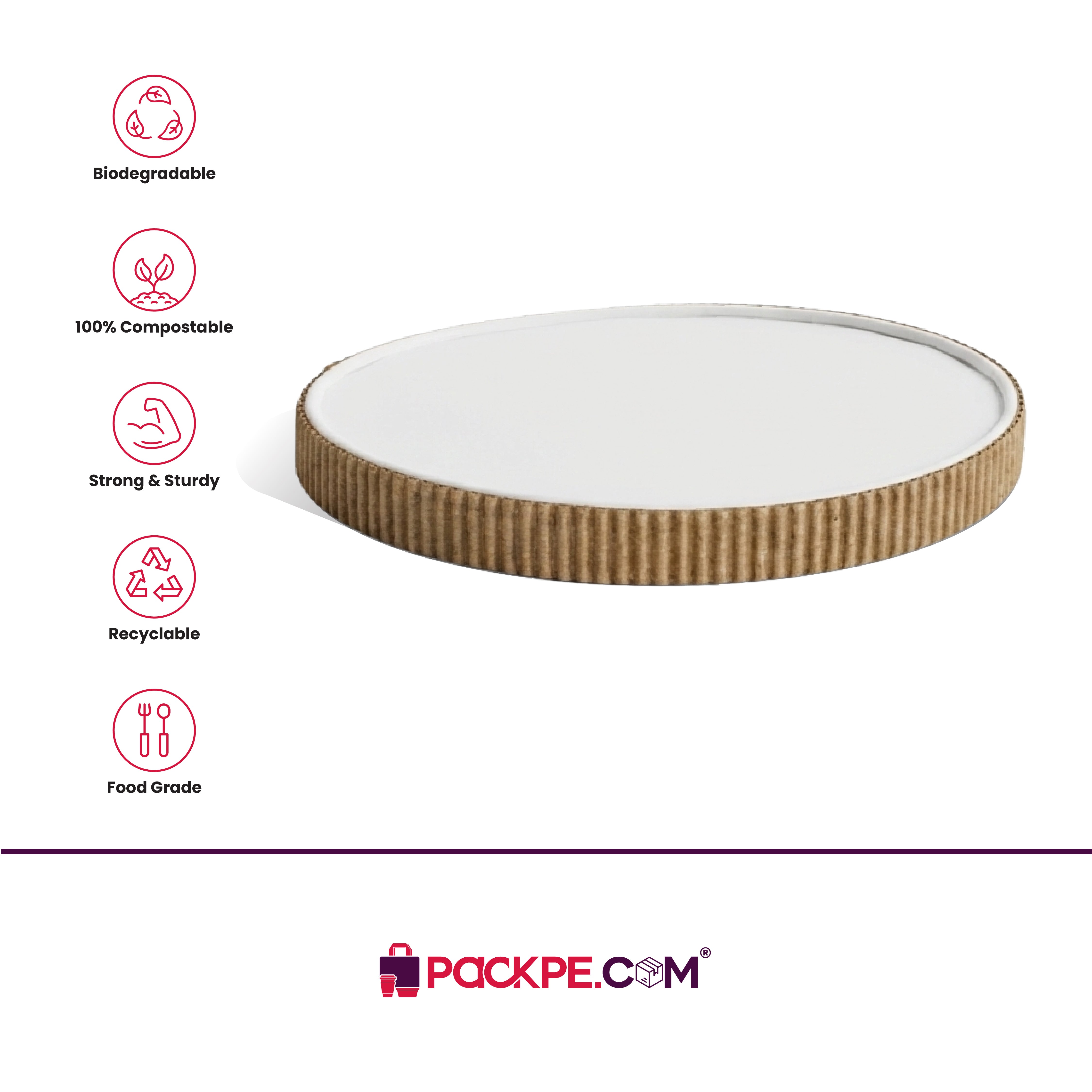 Arrowpack Rippled Top Paper Lid 1000 ml – Pack of 1000 - Packpe.Com