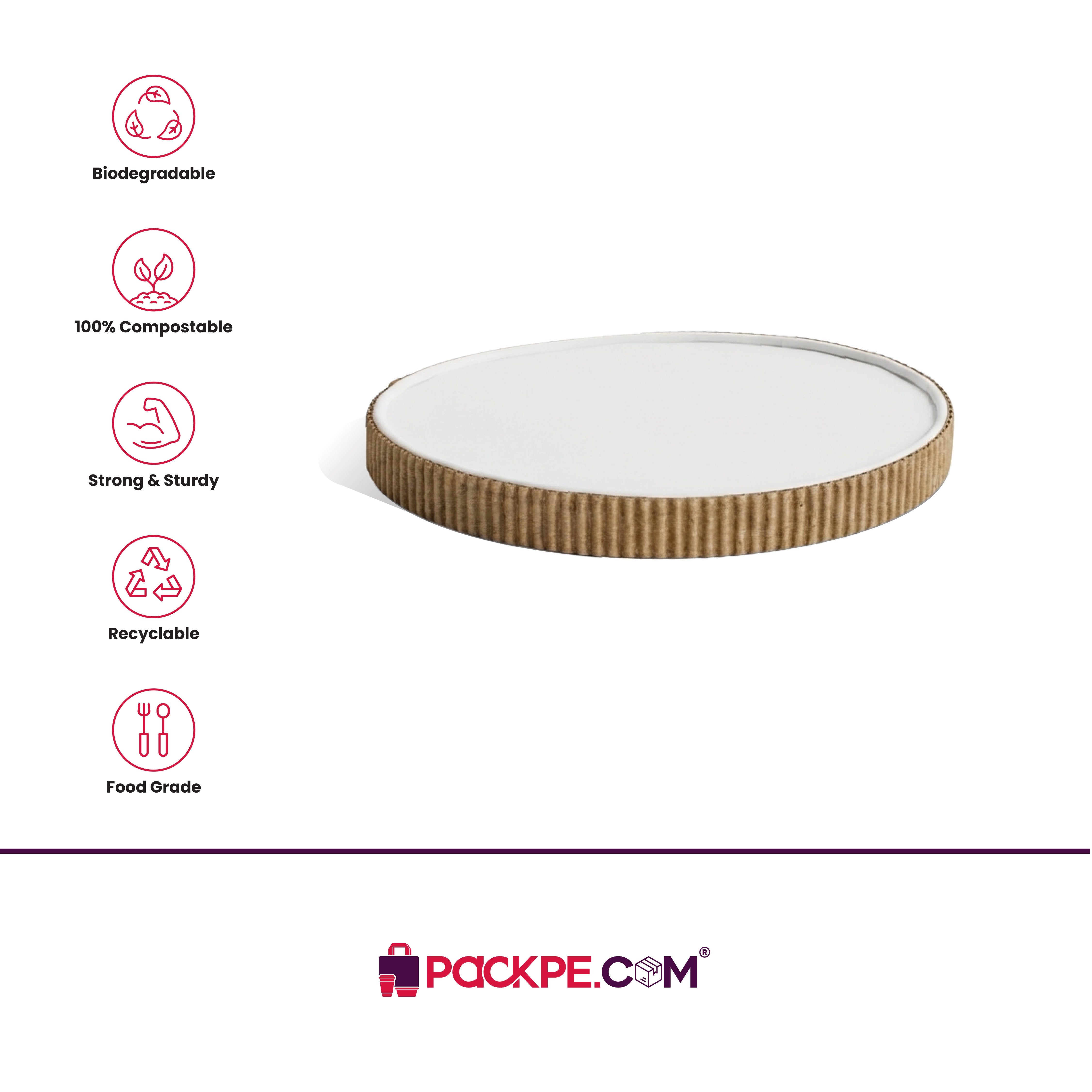 Arrowpack Rippled Top Paper Lid 250 ml – Pack of 1000 - Packpe.Com