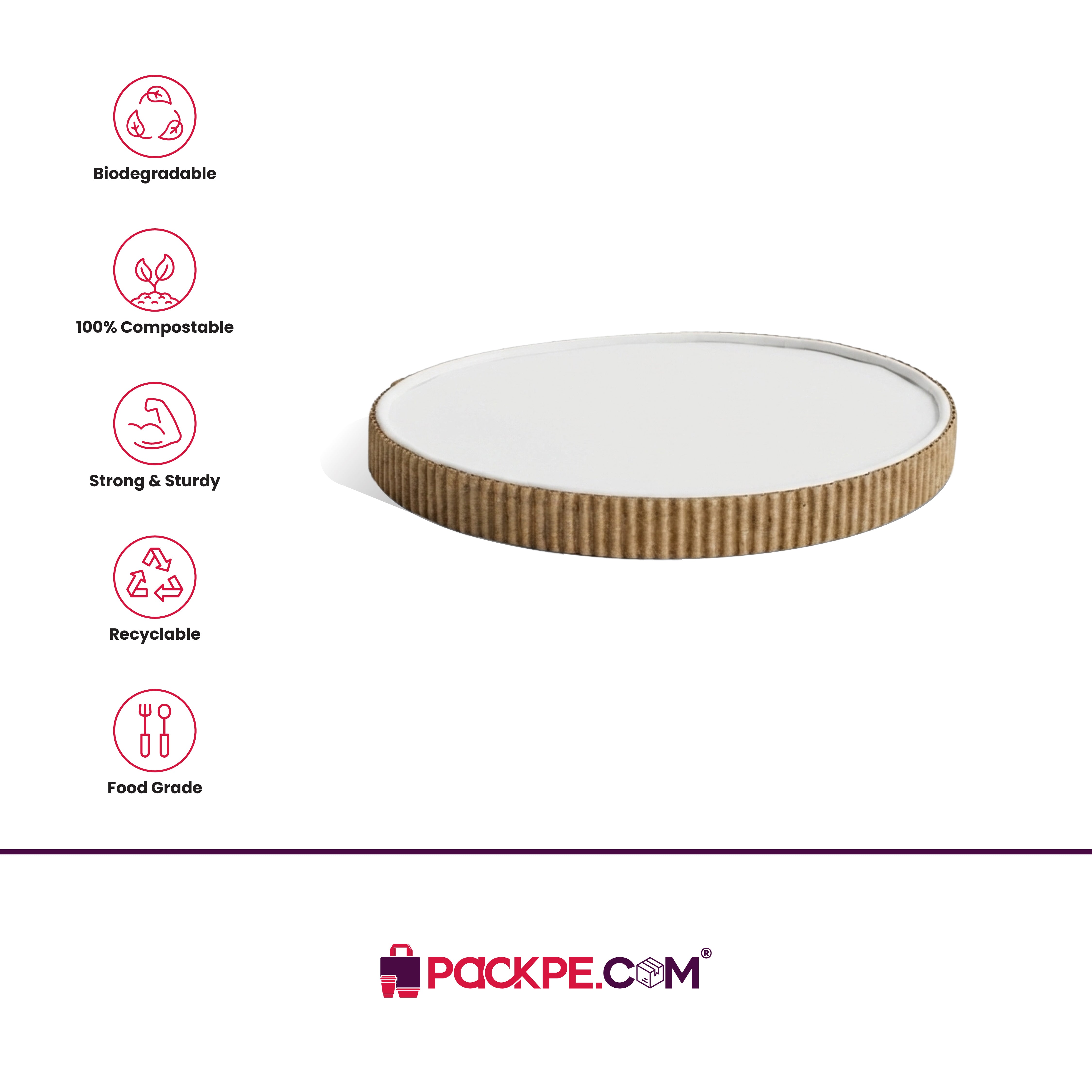 Arrowpack Rippled Top Paper Lid 350 ml – Pack of 1000 - Packpe.Com