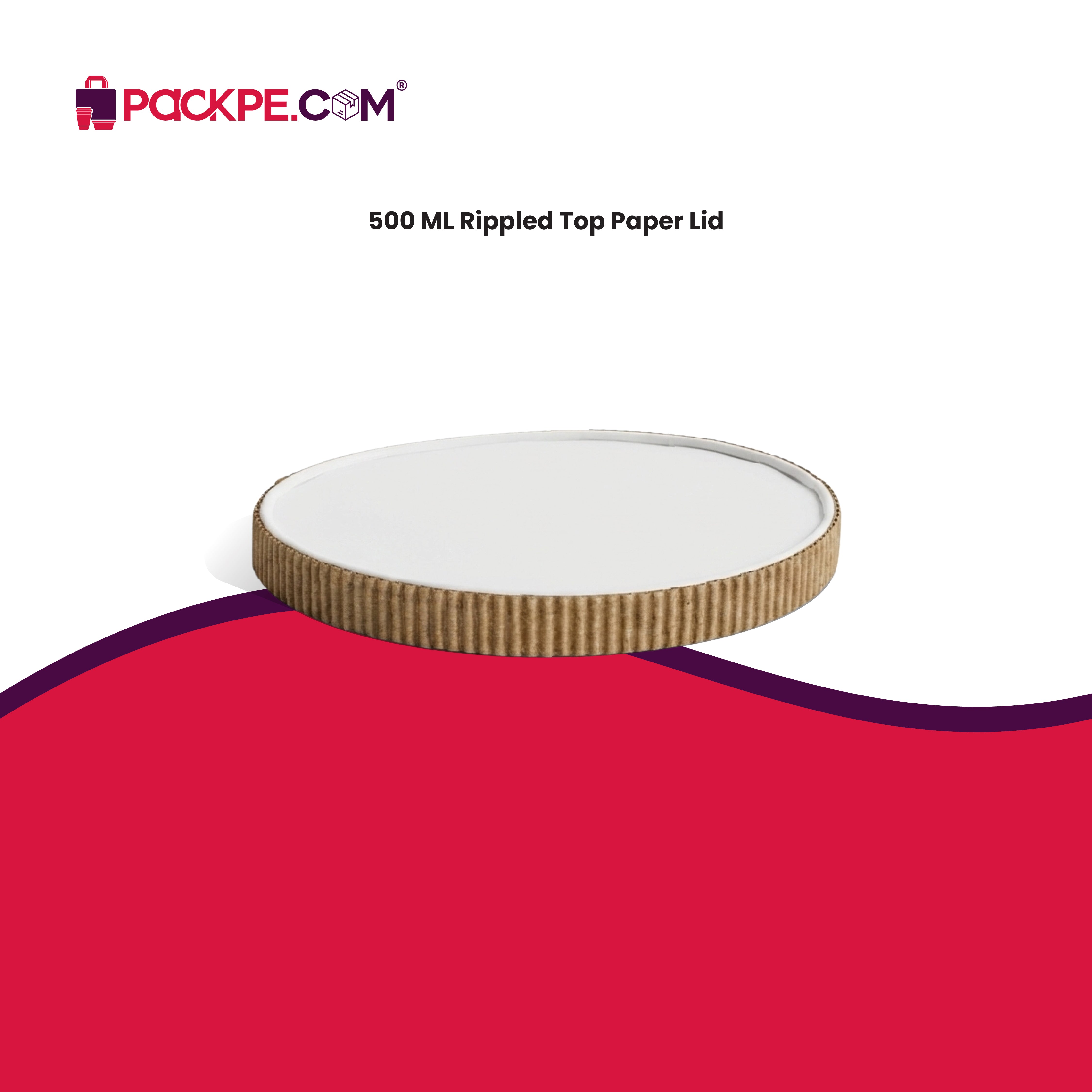 Arrowpack Rippled Top Paper Lid 500 ml – Pack of 1000 - Packpe.Com