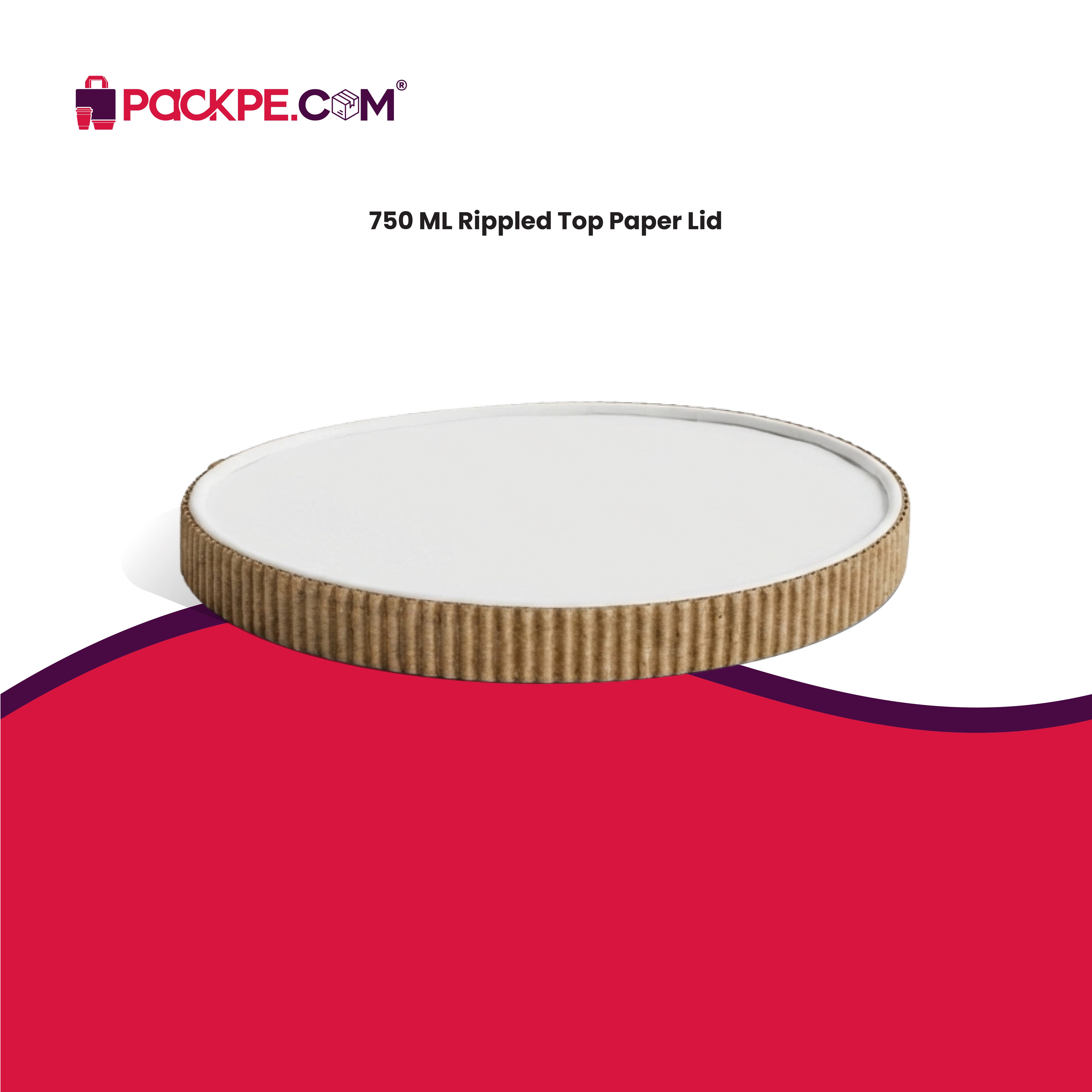 Arrowpack Rippled Top Paper Lid 750 ml – Pack of 1000 - Packpe.Com