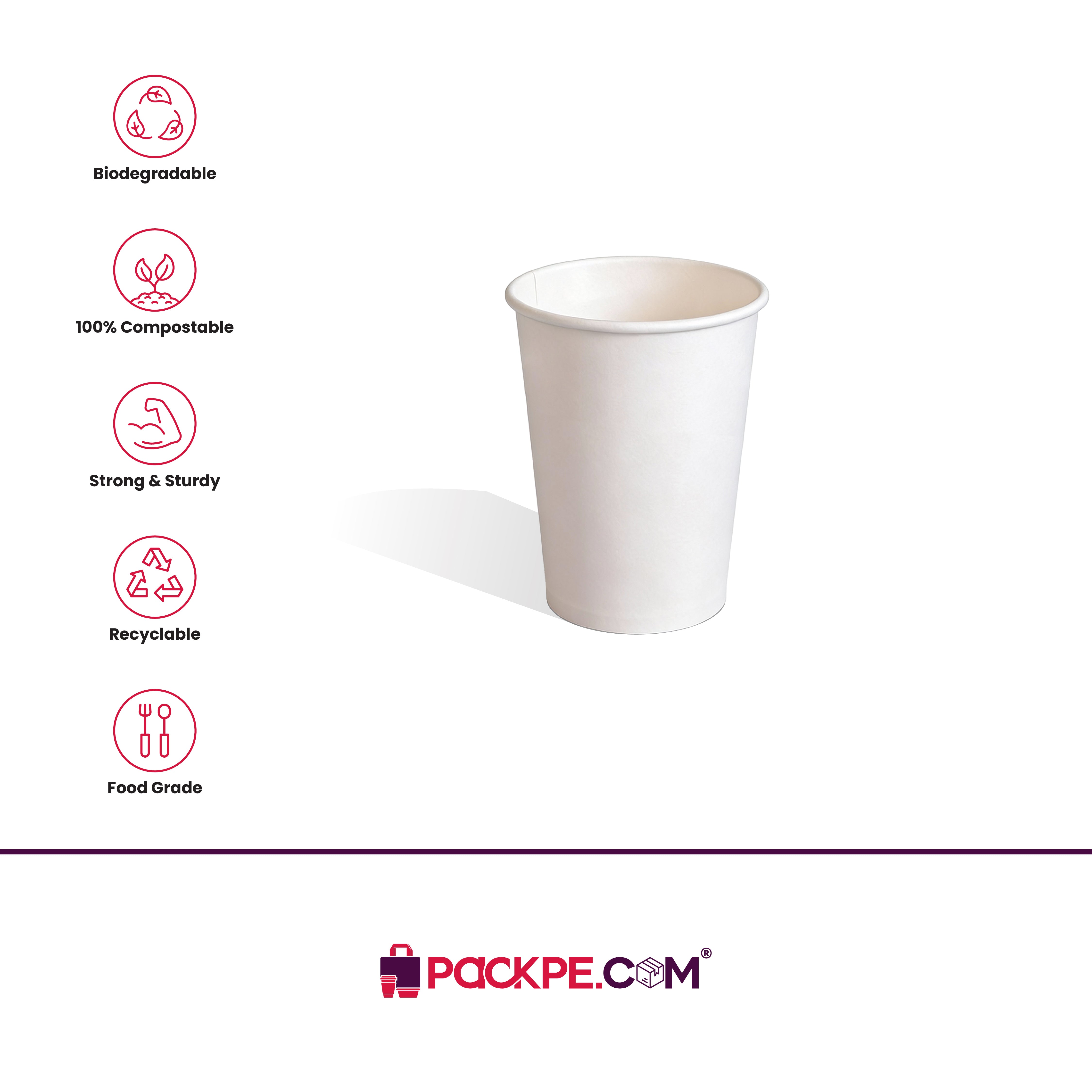 Arrowpack Single Wall Cup 130 ml – Pack of 2000 - Packpe.Com