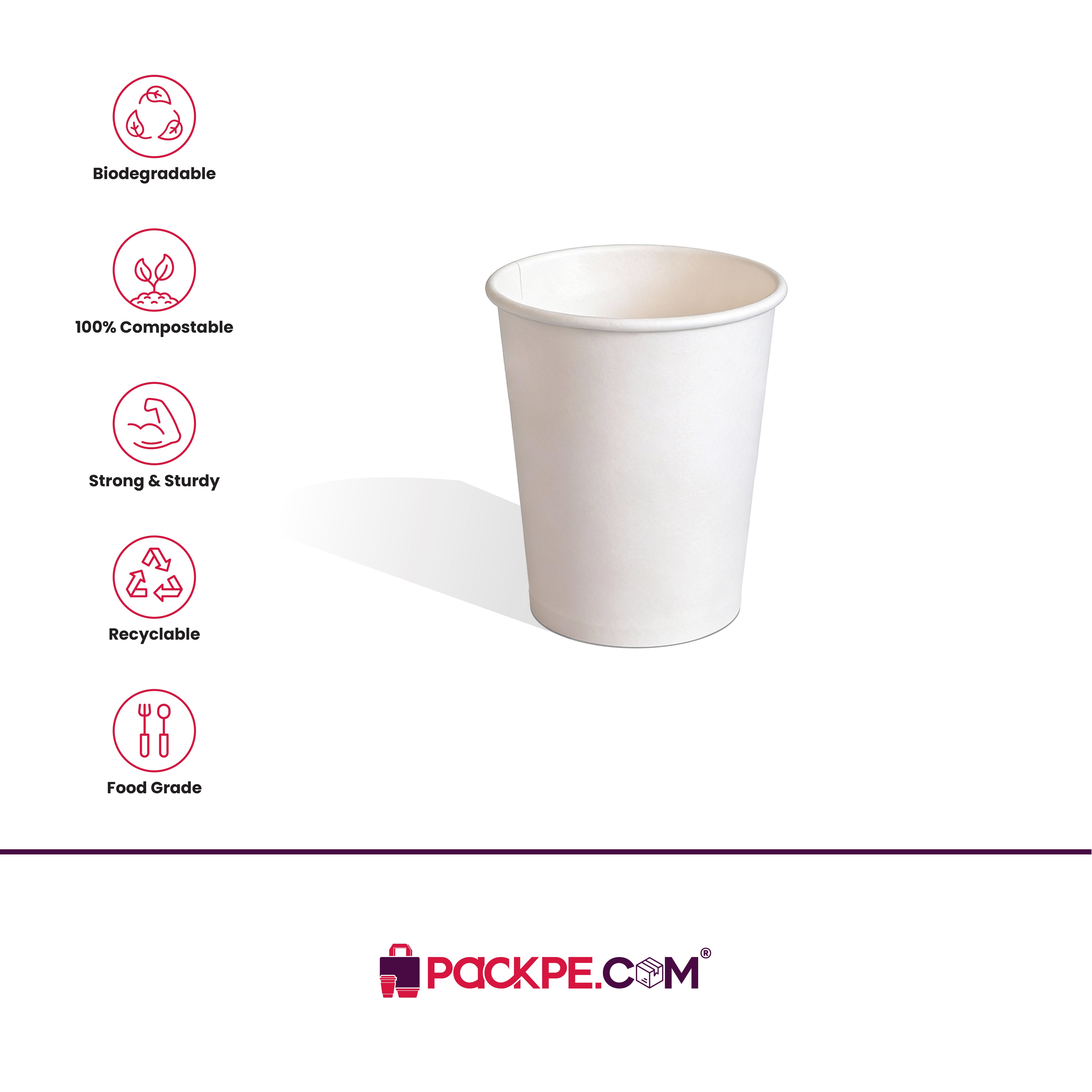 Arrowpack Single Wall Cup 180 ml – Pack of 2000 - Packpe.Com