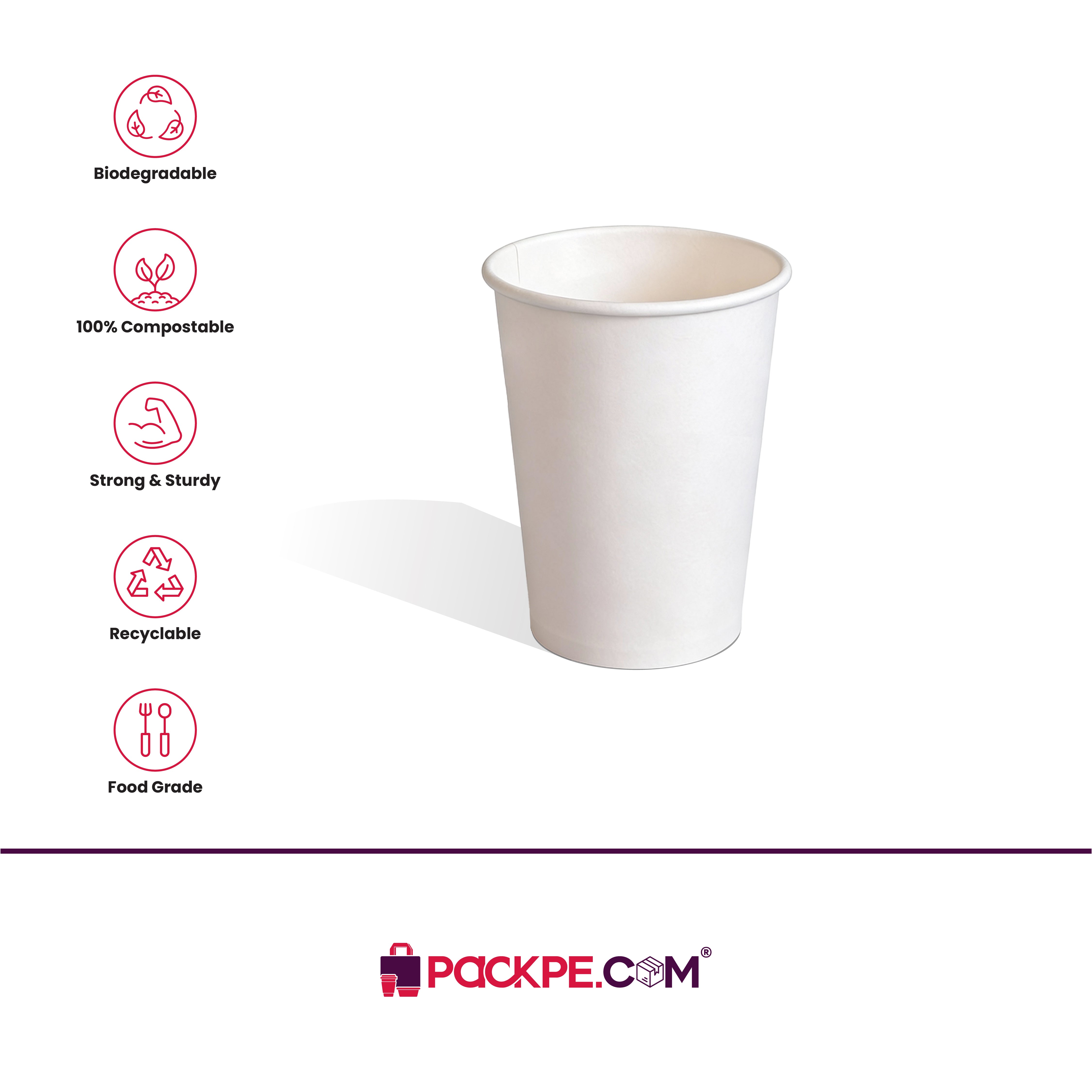Arrowpack Single Wall Cup 240 ml – Pack of 2000 - Packpe.Com