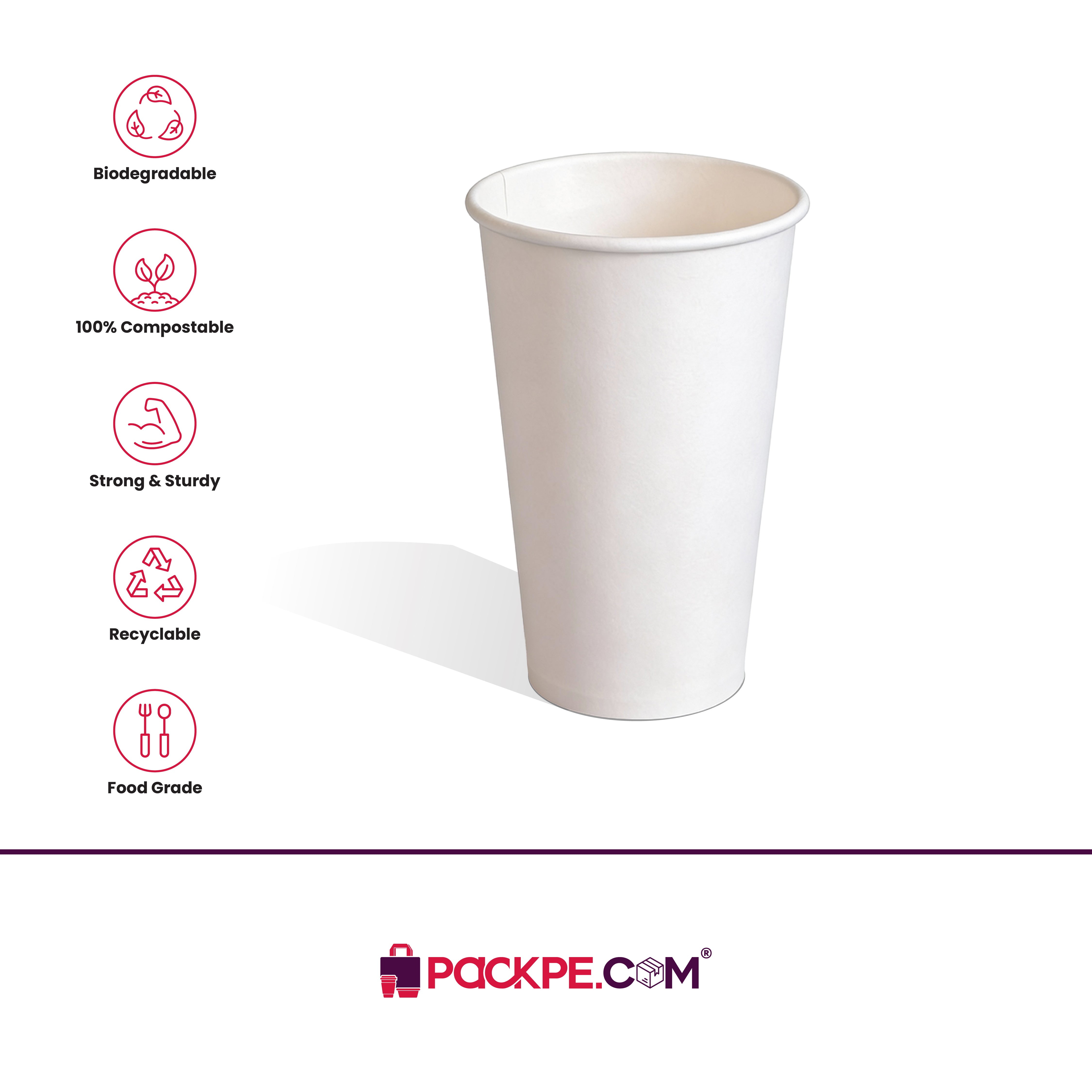Arrowpack Single Wall Cup 600 ml – Pack of 1000 - Packpe.Com
