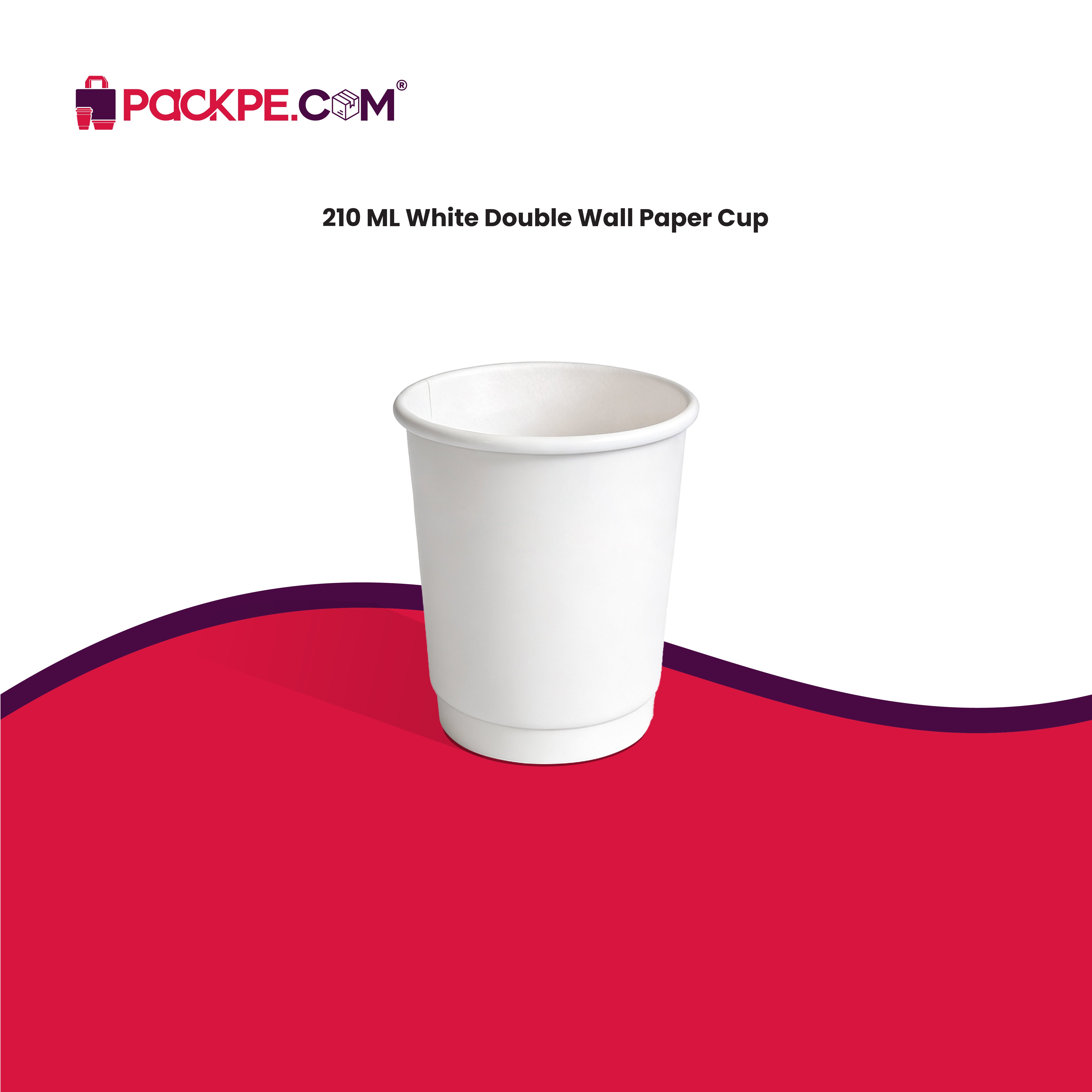Arrowpack White Double Wall Cups 210 ml – Pack of 1000 - Packpe.Com