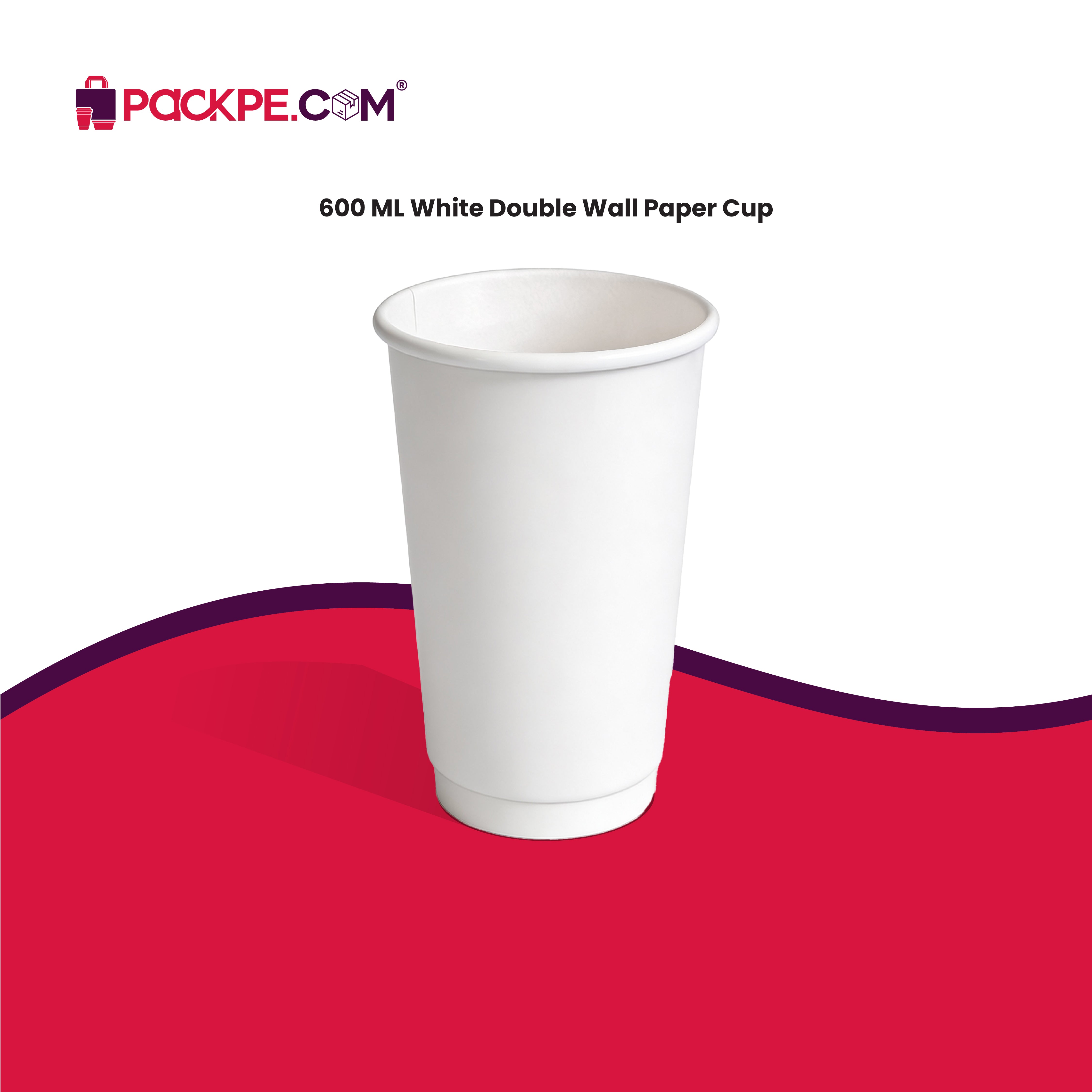 Arrowpack White Double Wall Cups 600 ml – Pack of 500 - Packpe.Com