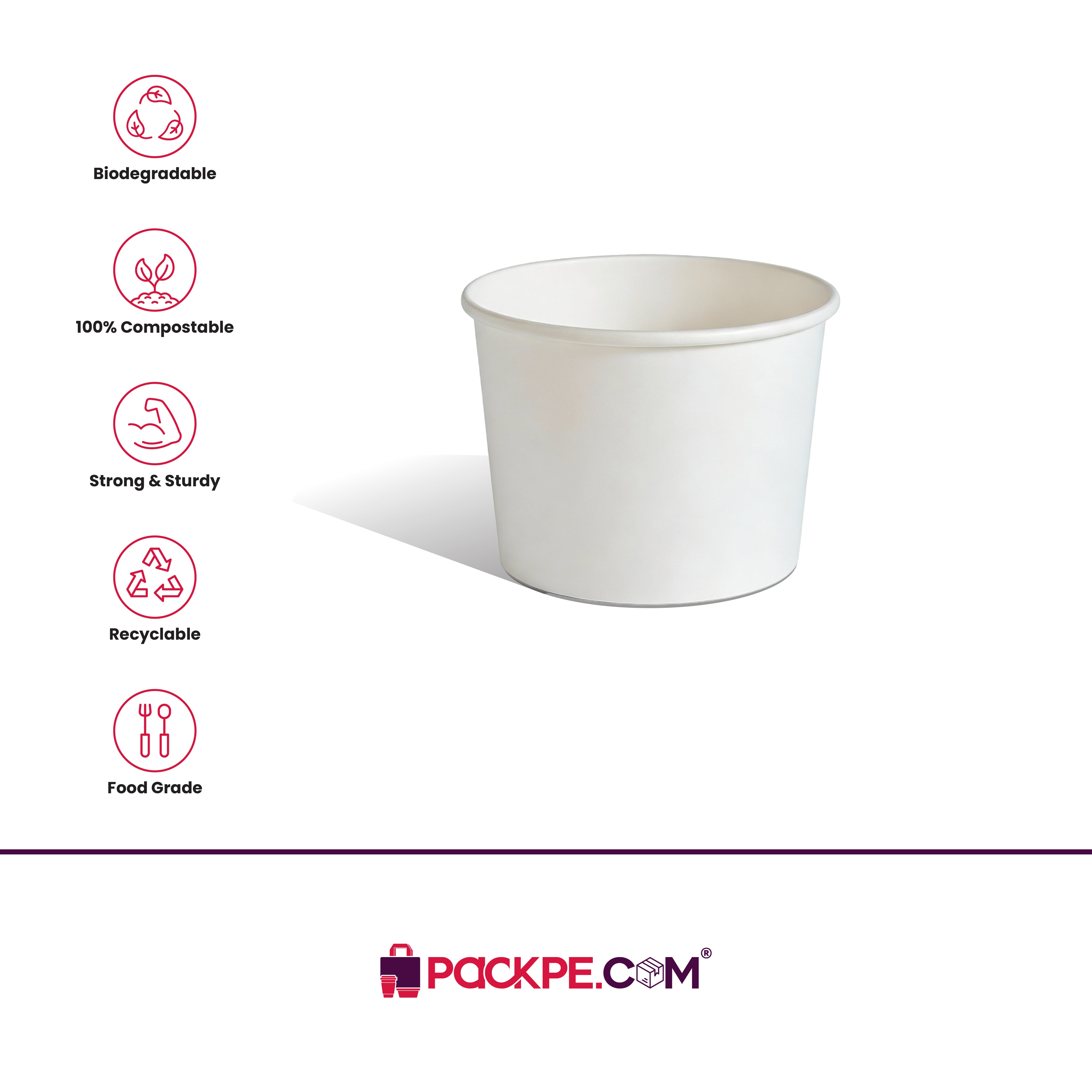 Arrowpack White Paper Container 100 ml – Pack of 3000 - Packpe.Com