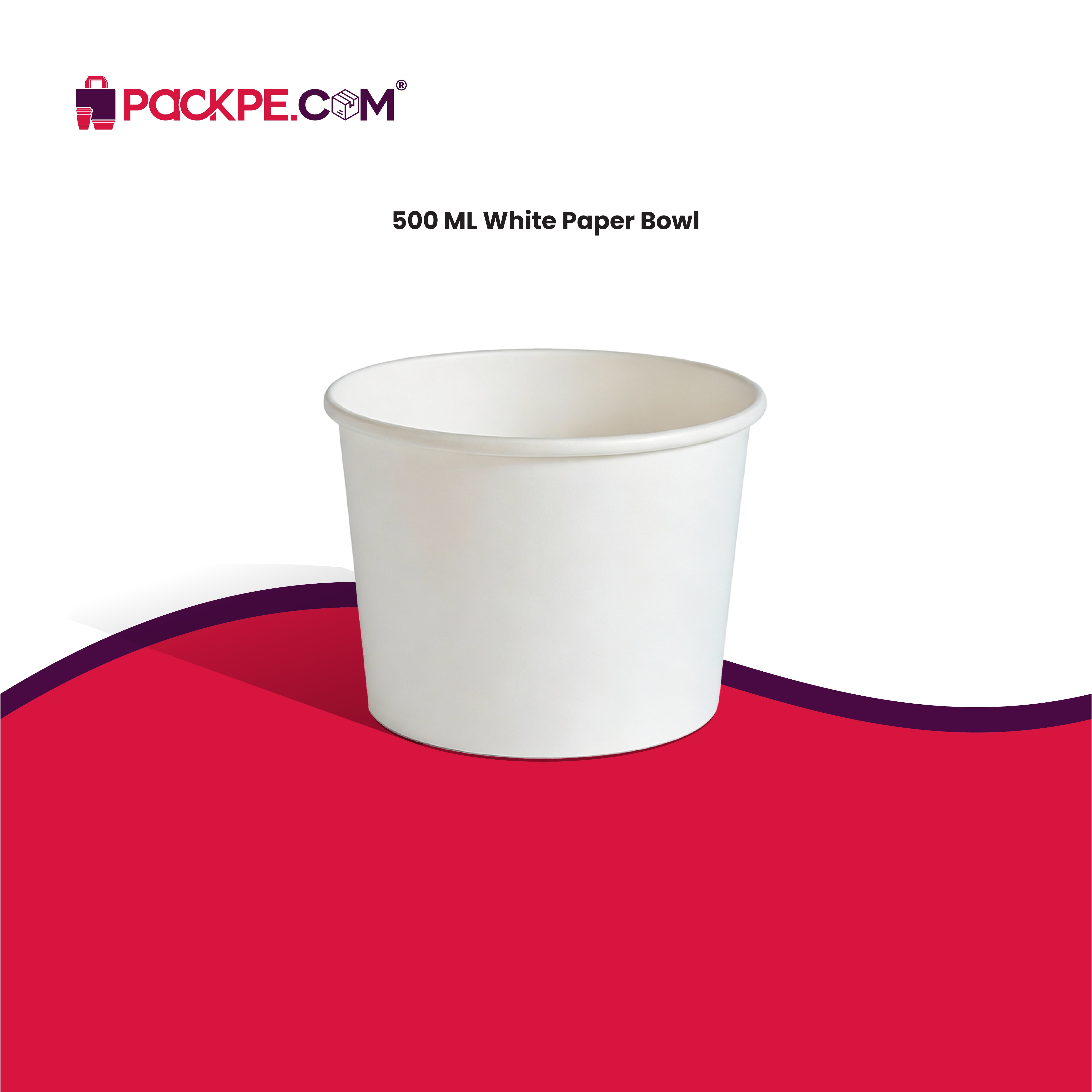 Arrowpack White Paper Container 500 ml – Pack of 1000 - Packpe.Com