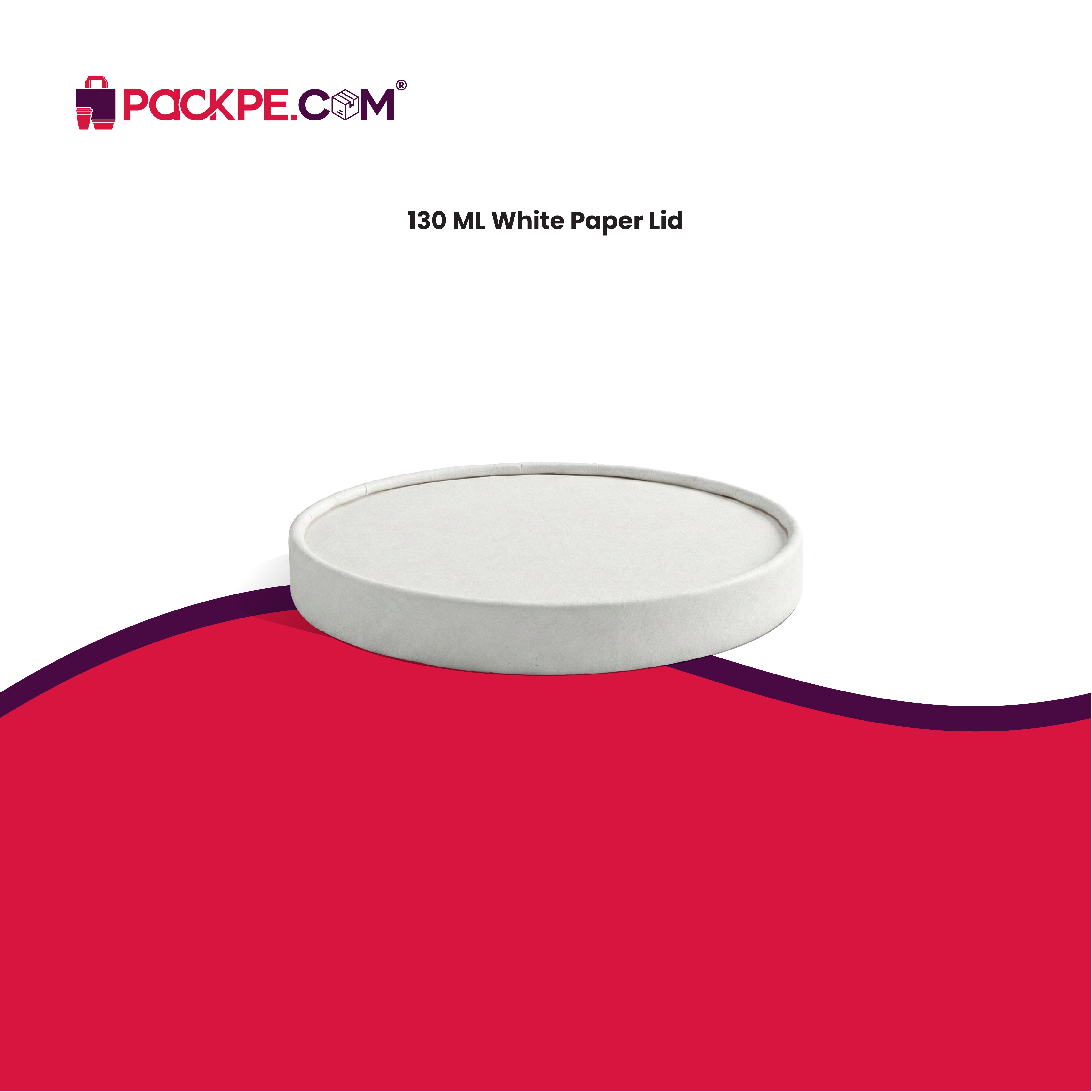 Arrowpack White Paper Lid 130 ml – Pack of 1550 - Packpe.Com