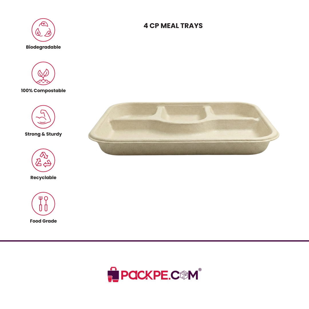 Chuk 4 CP Meal Trays – Pack of 500 - Packpe.Com