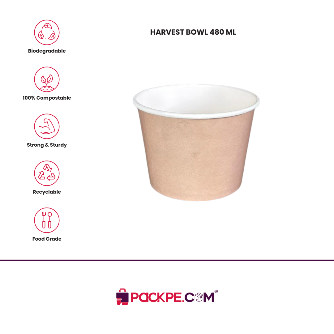 Harvest Bowl 480 ml - Pack of 500 - Packpe.Com