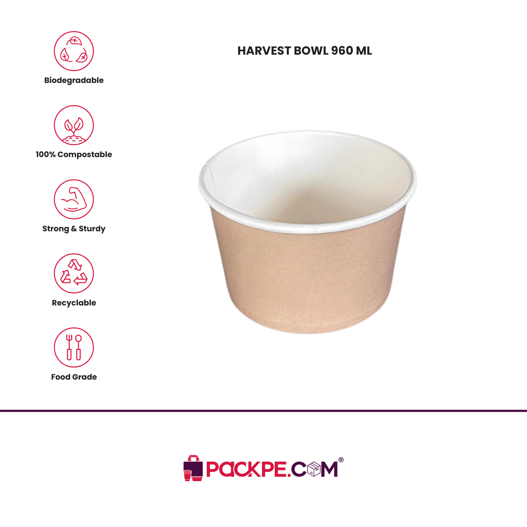 Detpak Harvest Bowl 960 ml – Pack of 600 - Packpe.Com