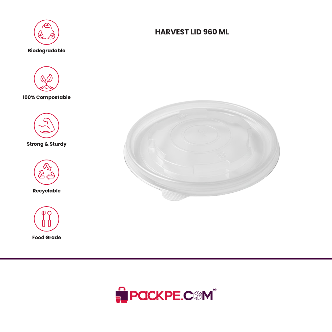Harvest Lid 960 ml - Pack of 600 - Packpe.Com