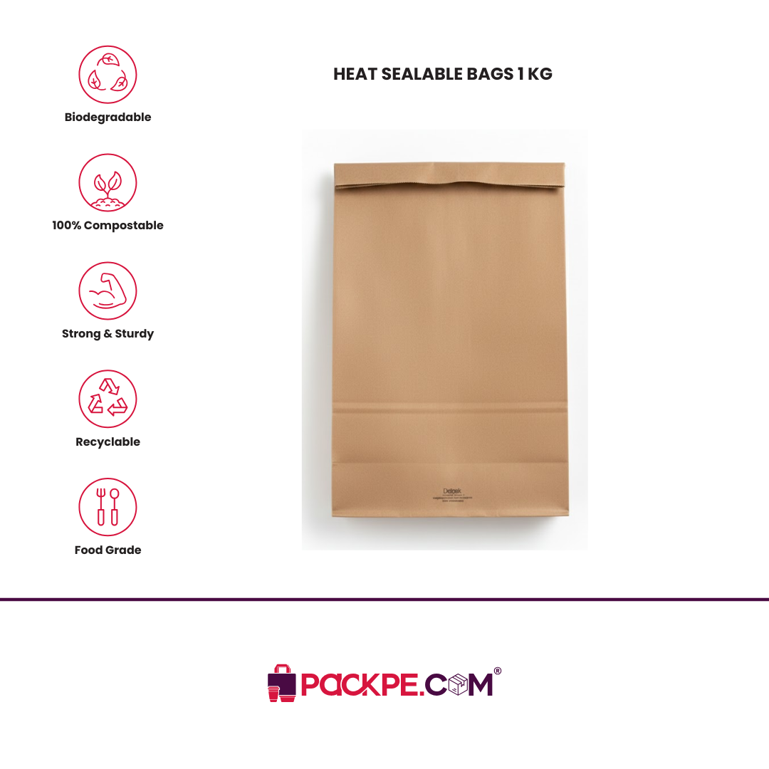 Heat Sealable Bags 1 kg - Pack of 500 - Packpe.Com